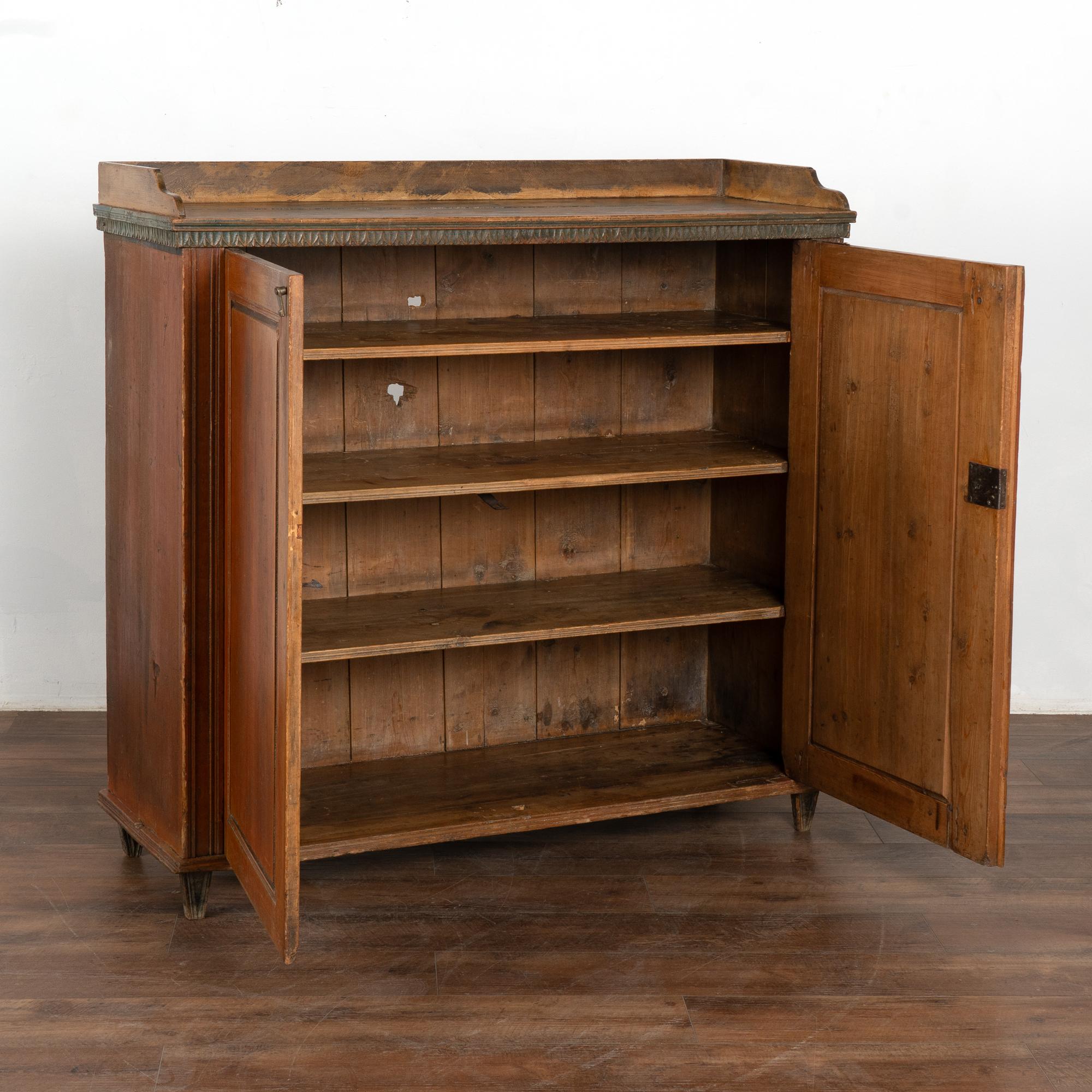 Folk Art Original Red Painted Swedish Sideboard Cabinet, circa 1800-20 For Sale