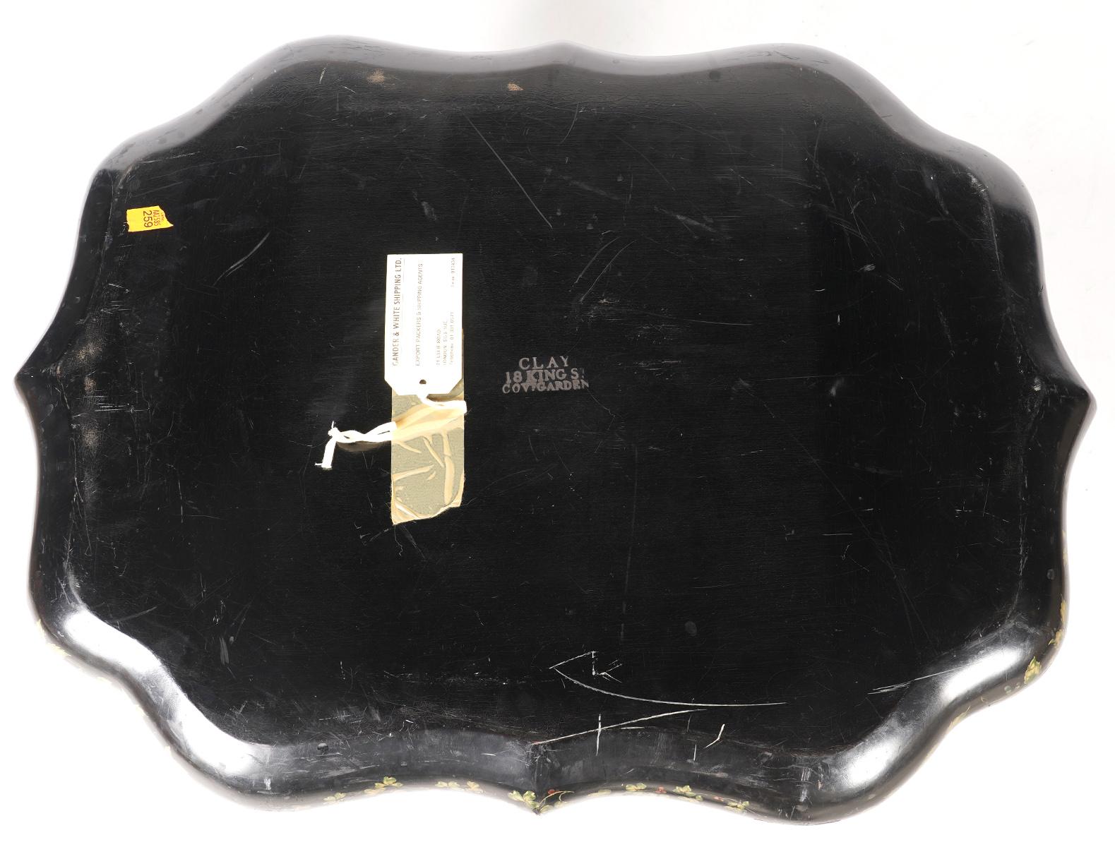 Original Regency Decorated Papier M�âché Tray on Stand by Clay, London circa 1820 2