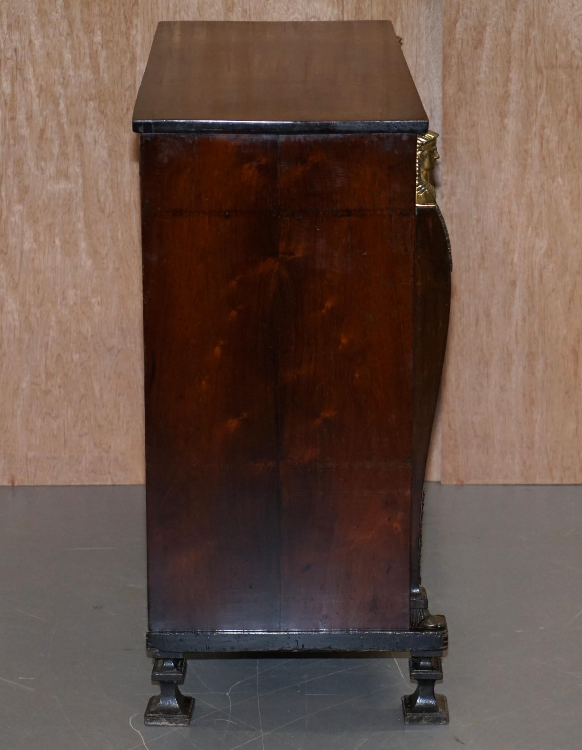 Original Regency Hardwood Egyptian Revival Ormolu-Mounted Sideboard Cupboard 4