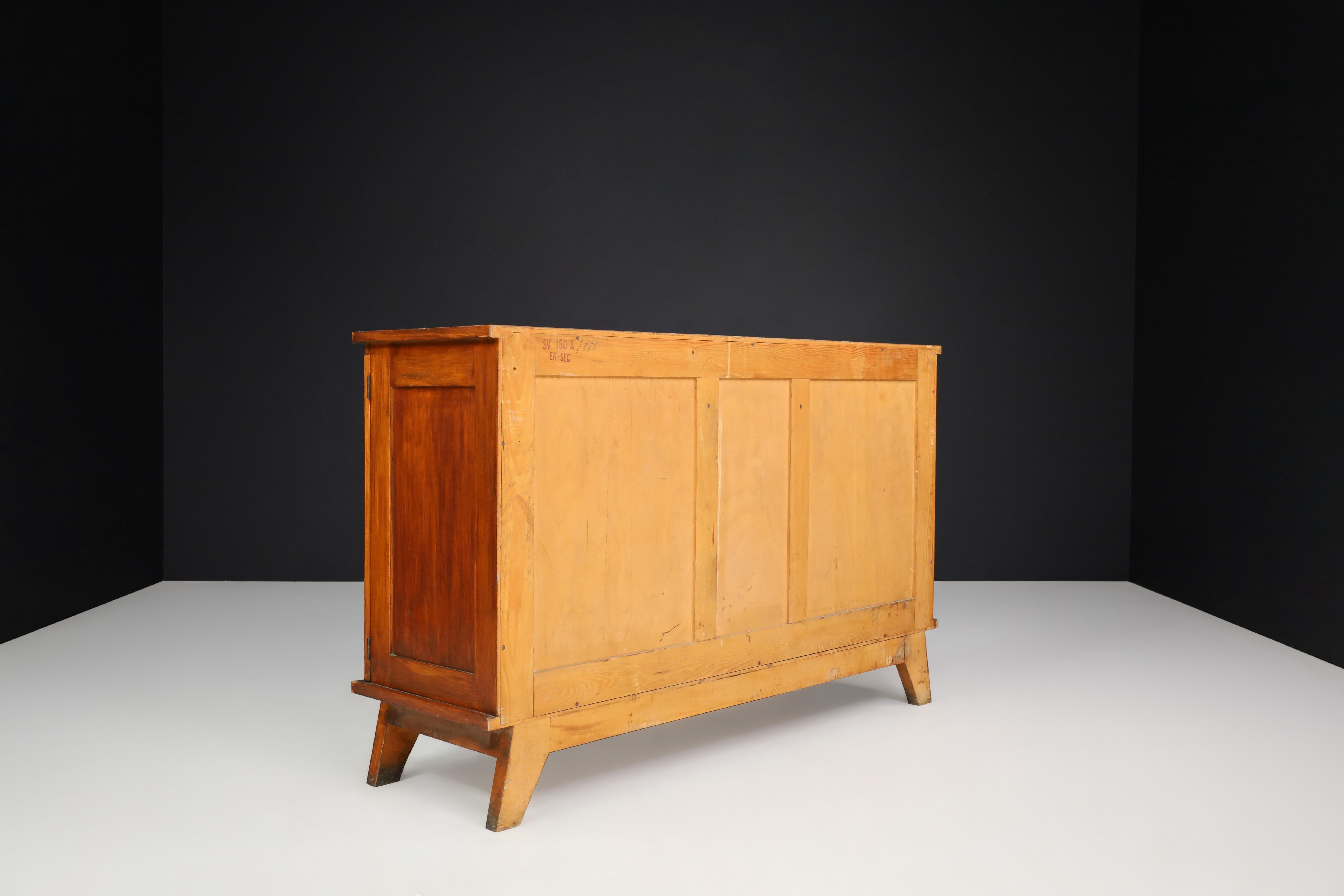Original René Gabriel Patinated Oak Sideboard, France, 1940s For Sale 11
