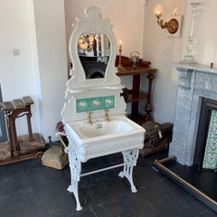 Original Restored Edwardian Cast Iron Wash Stand