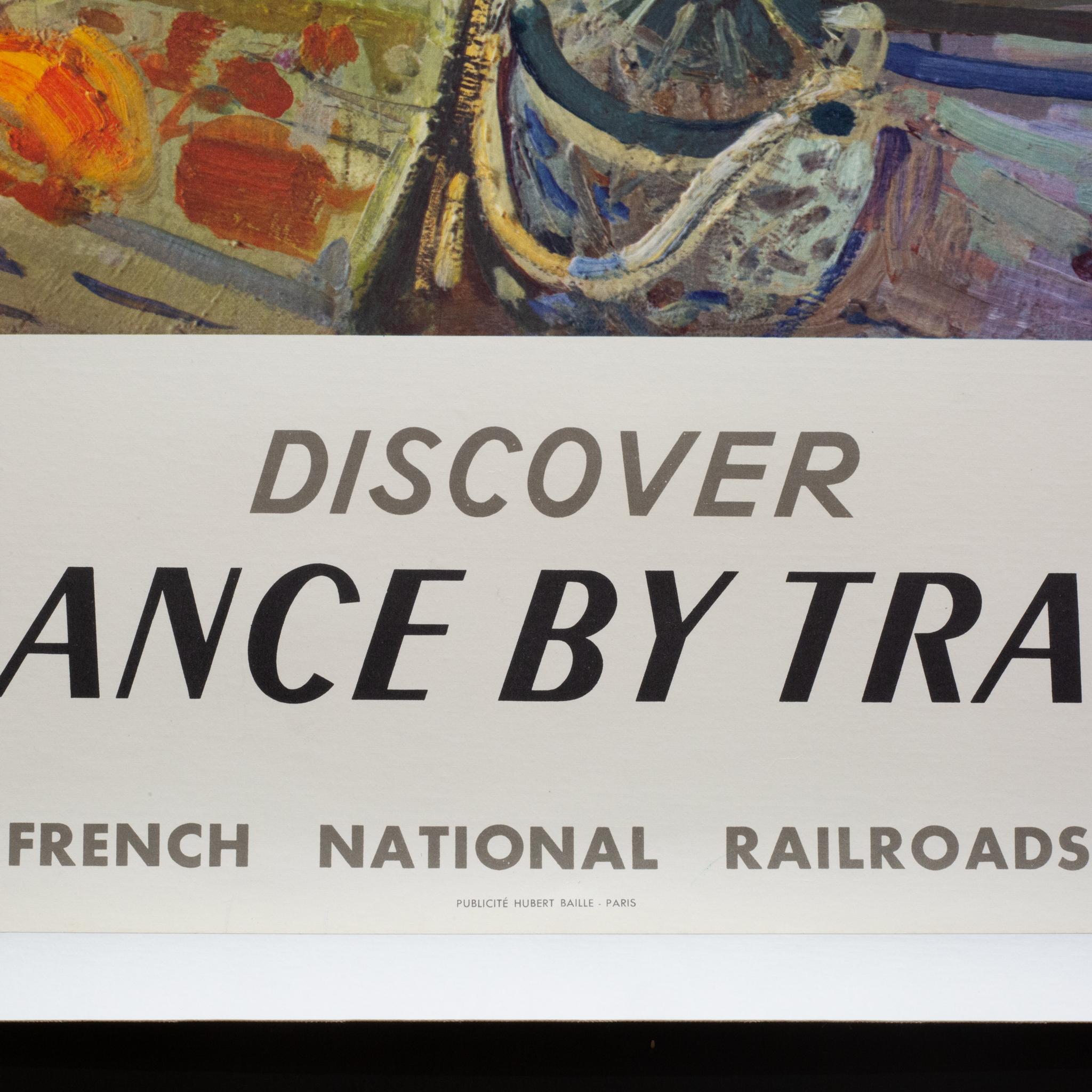 Original Restored SNCF French Rail Travel Poster, Provence c.1957 im Zustand „Gut“ im Angebot in San Francisco, CA
