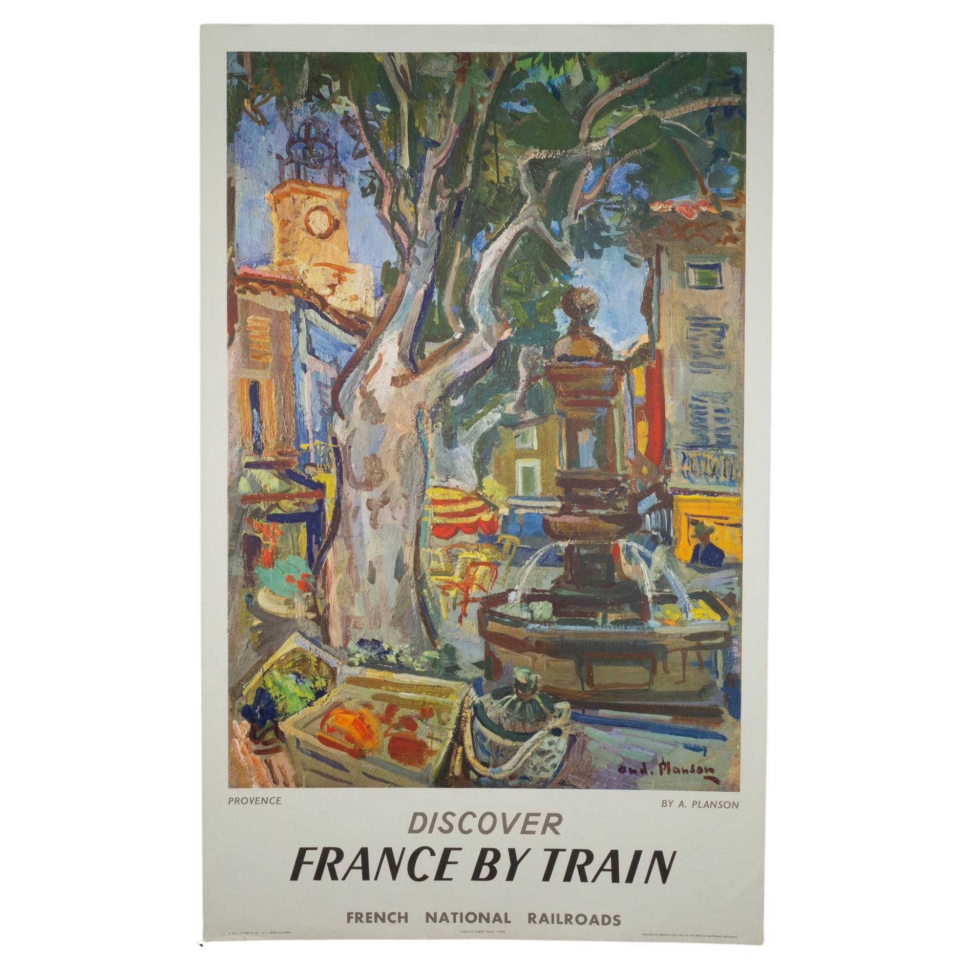 Original Restored SNCF French Rail Travel Poster, Provence c.1957