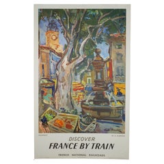 Original Restored SNCF French Rail Travel Poster, Provence c.1957