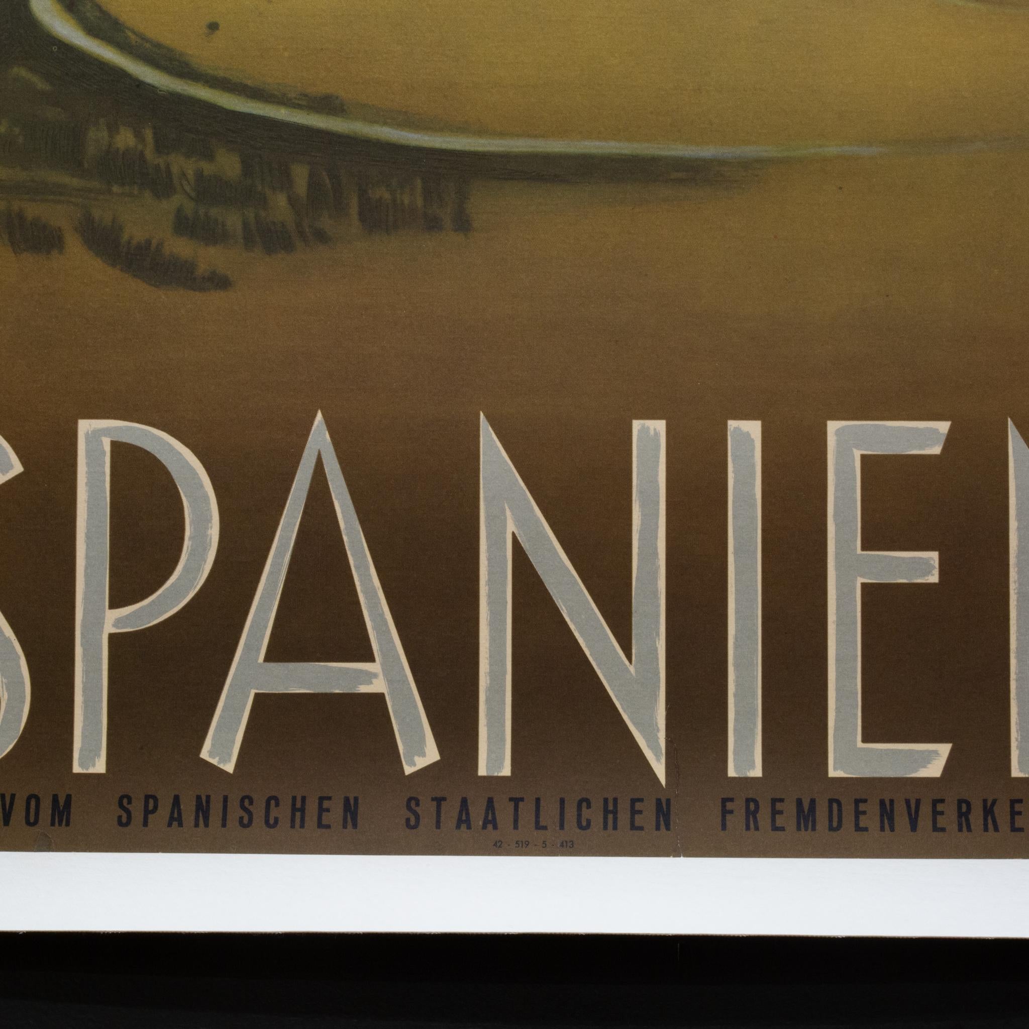Restauriertes deutsches Reiseplakat für Spanien von Delpy, um 1945 im Zustand „Gut“ im Angebot in San Francisco, CA