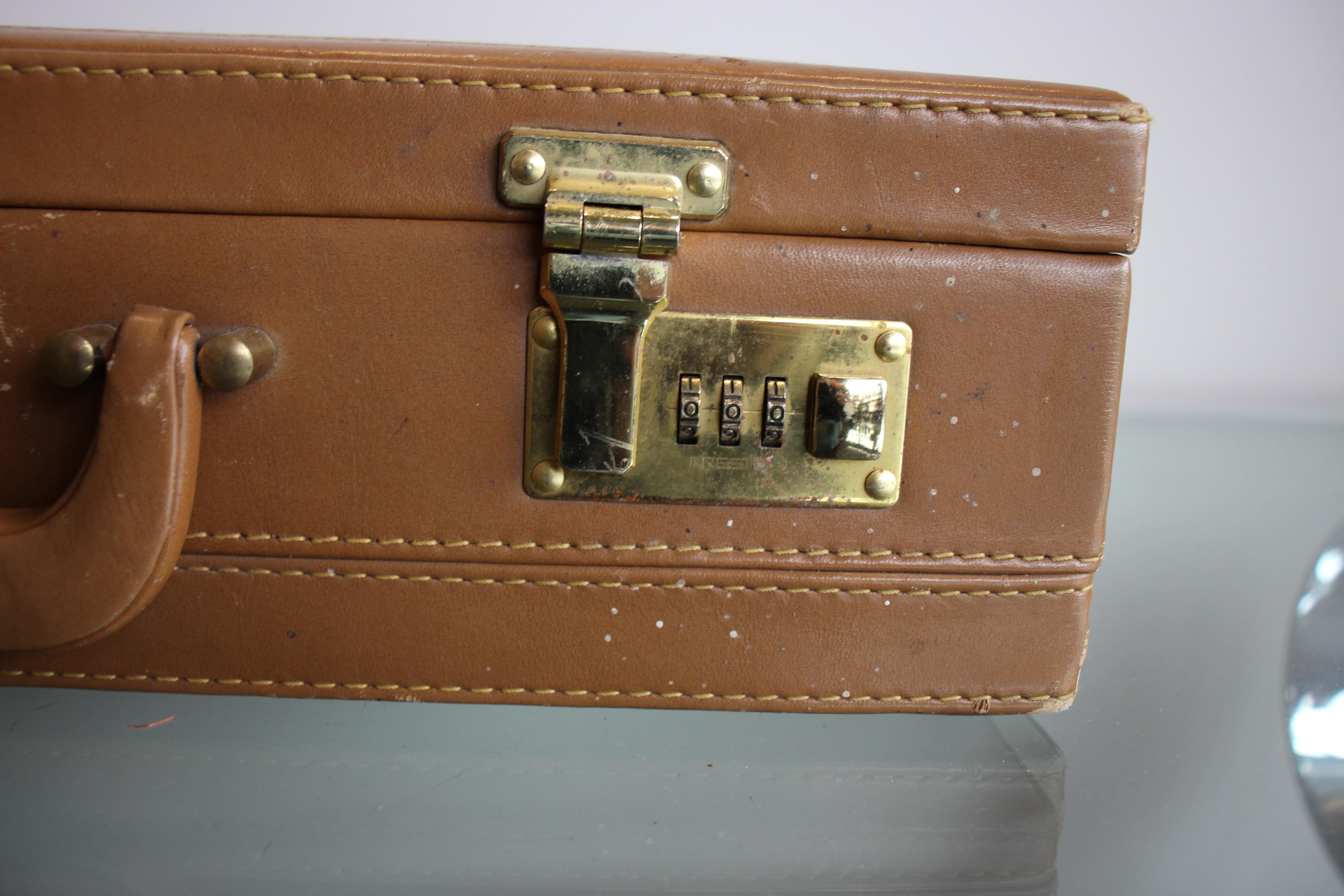 Leather Original Retro Briefcase by Adidas from the 1970s, Vintage Suitcase