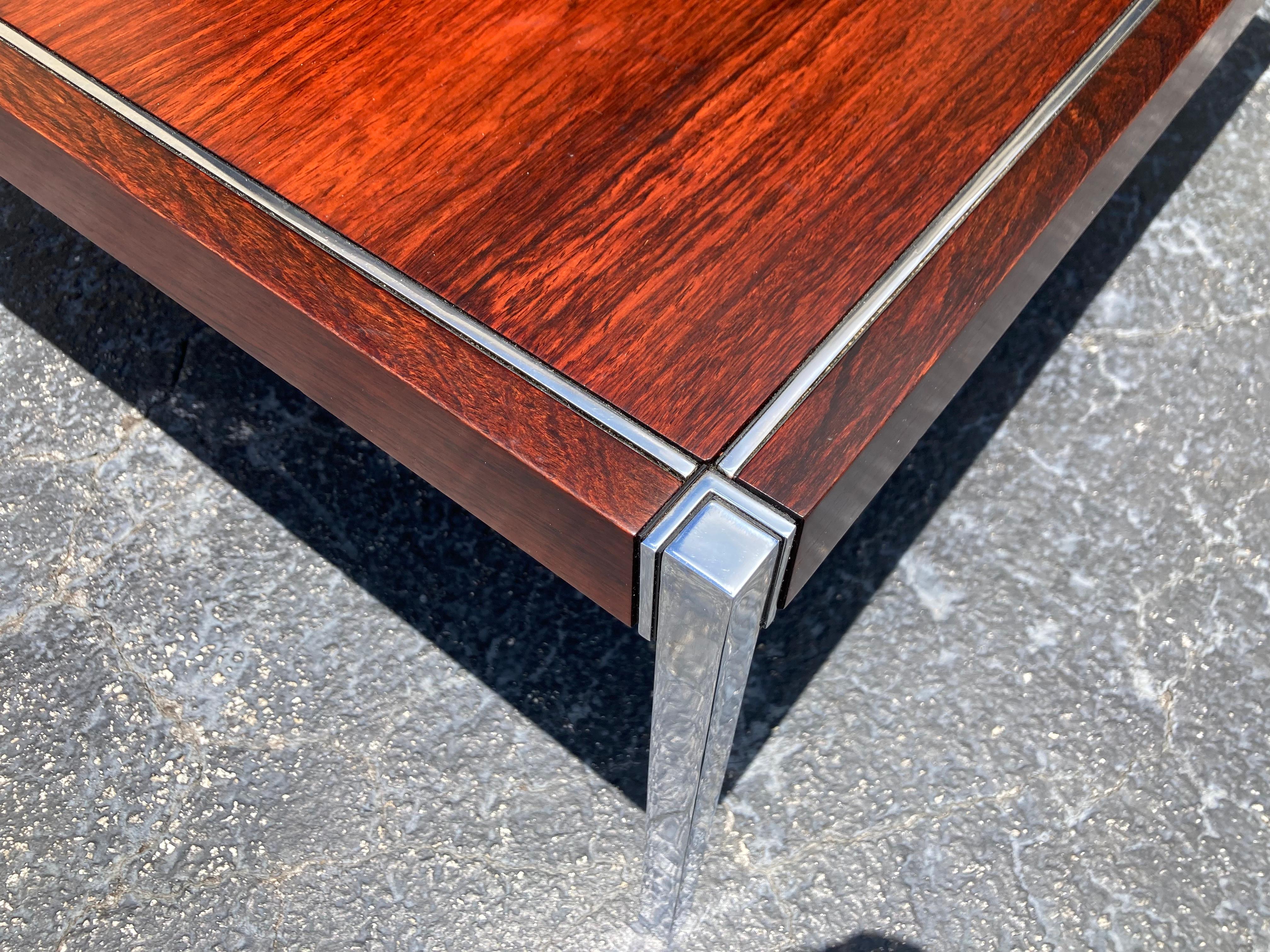 Table basse originale en bois de rose de Richard Schultz pour Knoll, années 1970 en vente 11