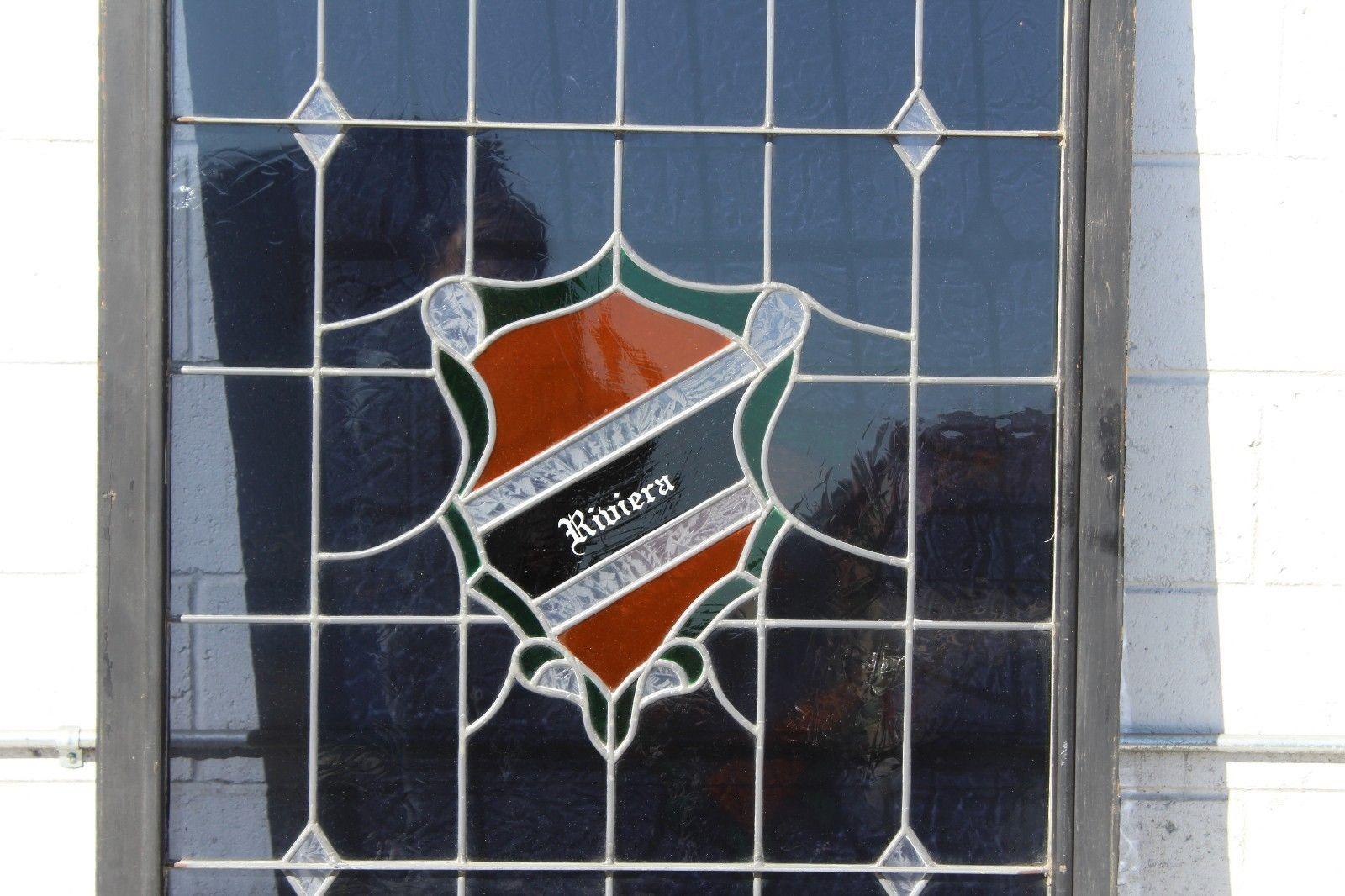 Original Riviera Country Club Stained Glass Window In Fair Condition For Sale In Orange, CA