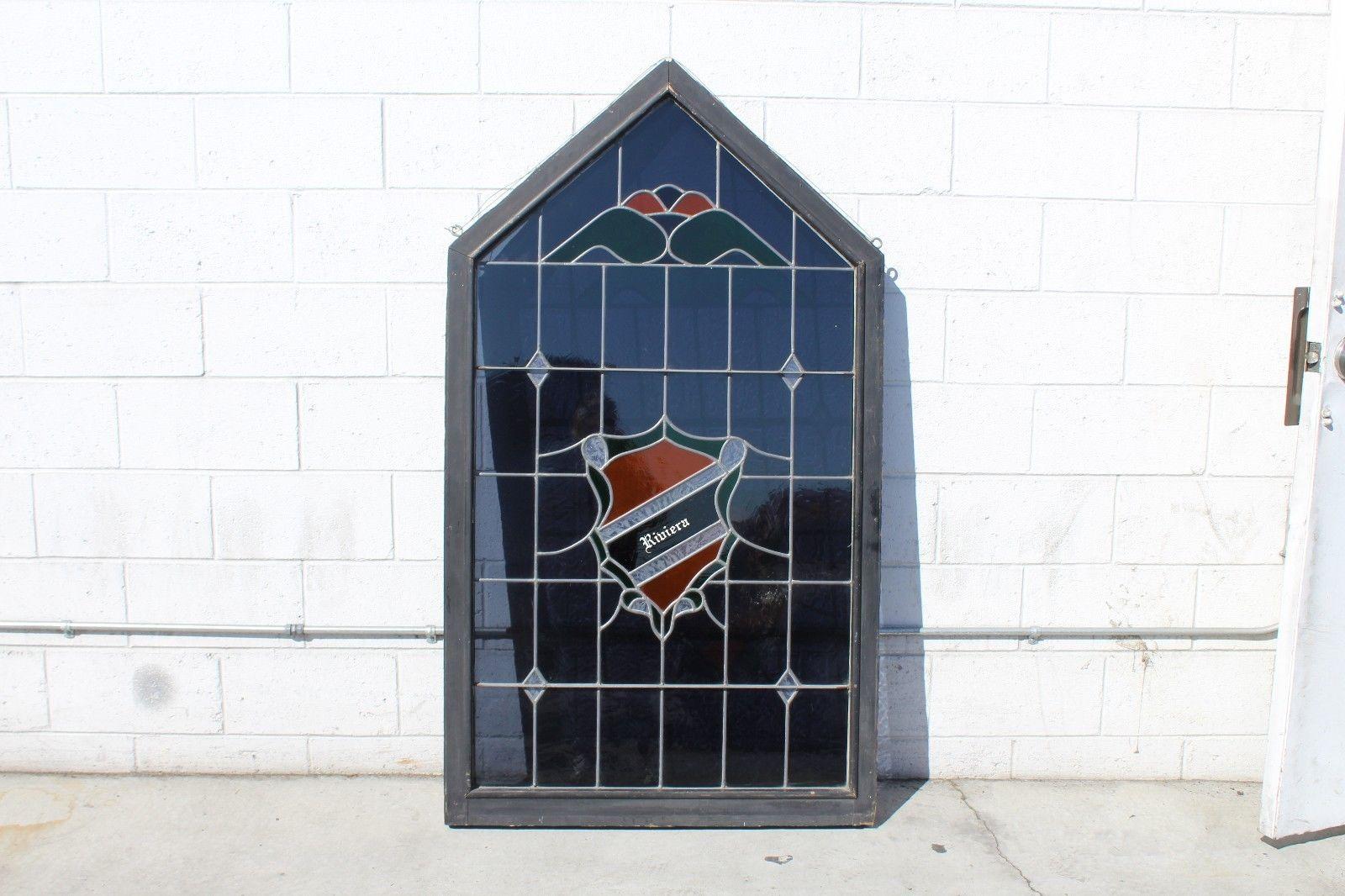 Original Riviera Country Club Stained Glass Window For Sale 1