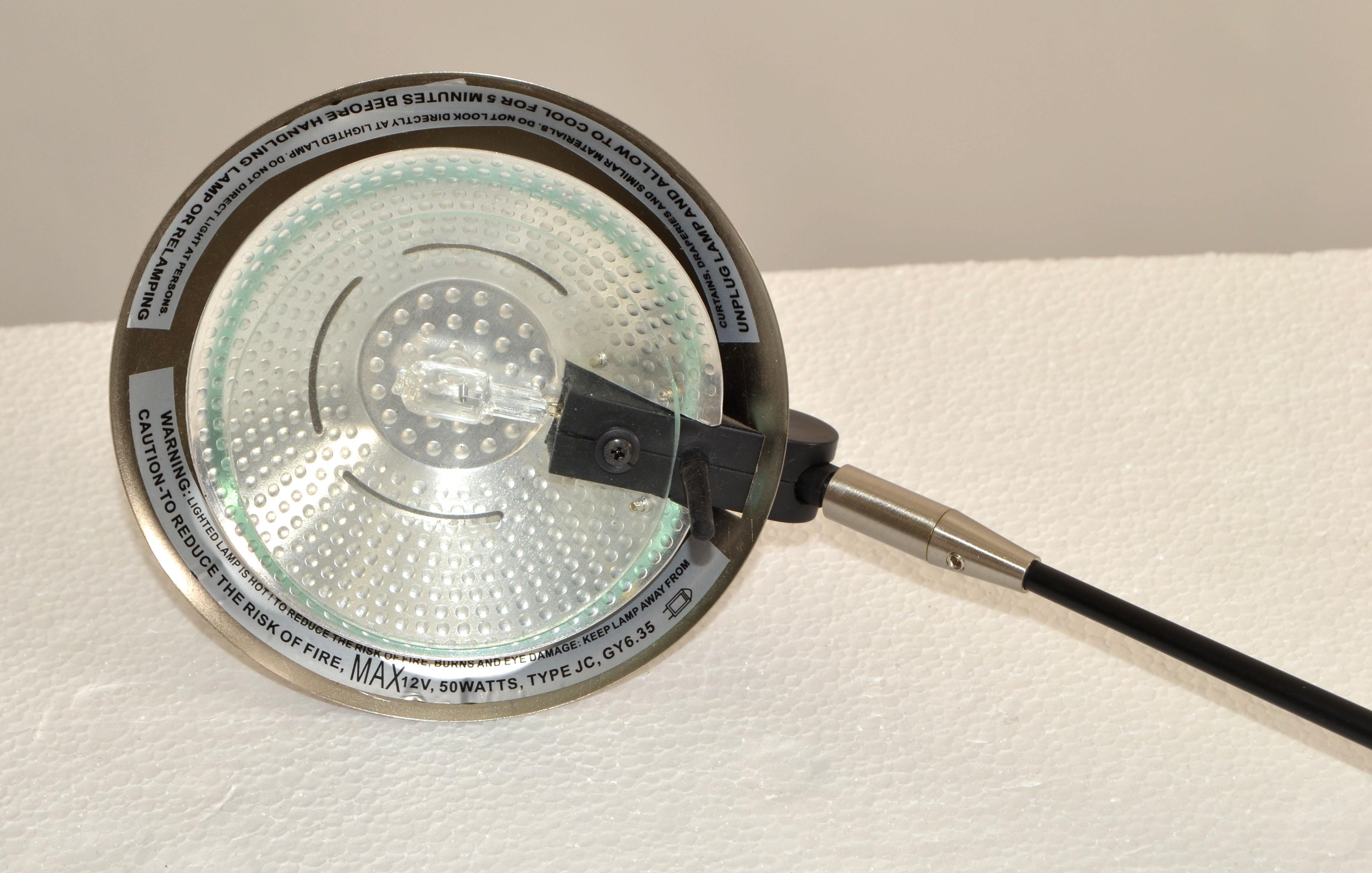 Postmoderne Libra-Schreibtischlampe aus schwarzem Stahl, satiniertem Nickel und Nickel 06, Robert Sonneman im Angebot 5