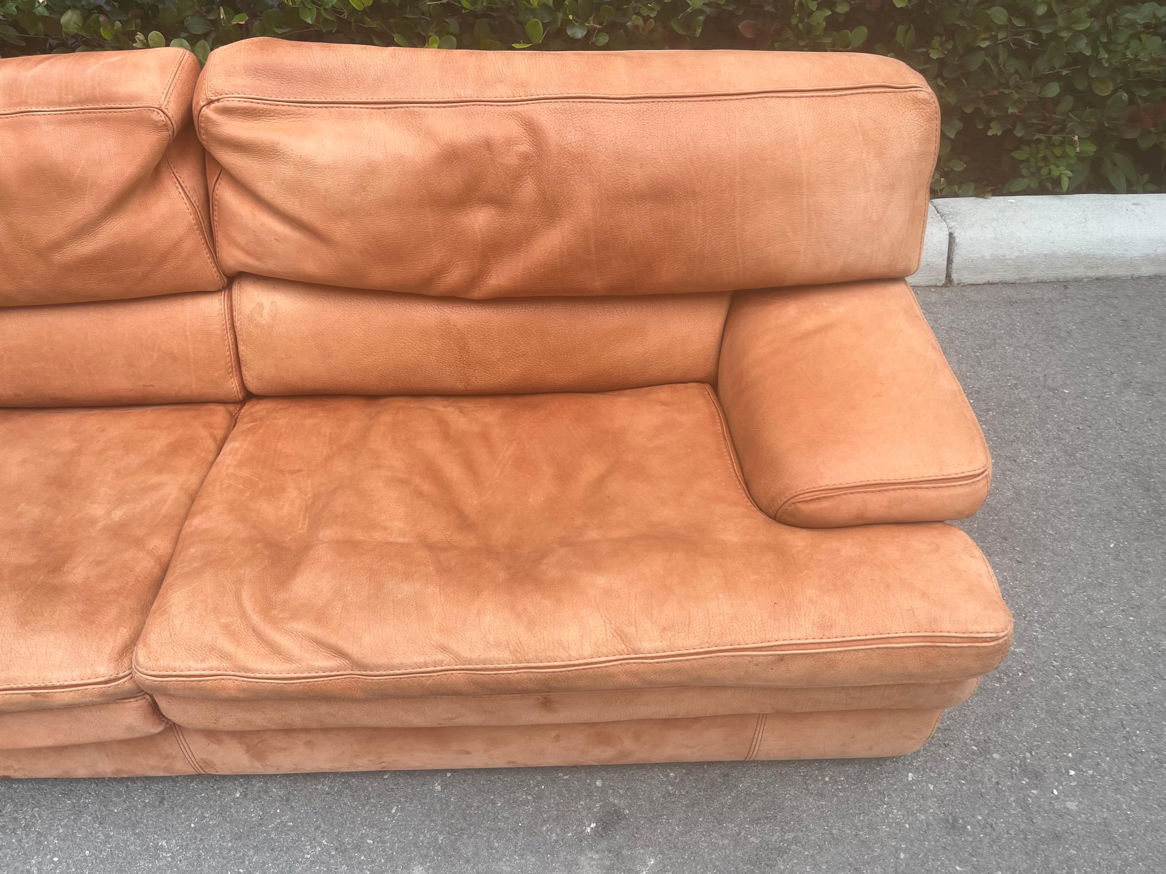 Original Roche Bobois Leather Sofa For Sale 4