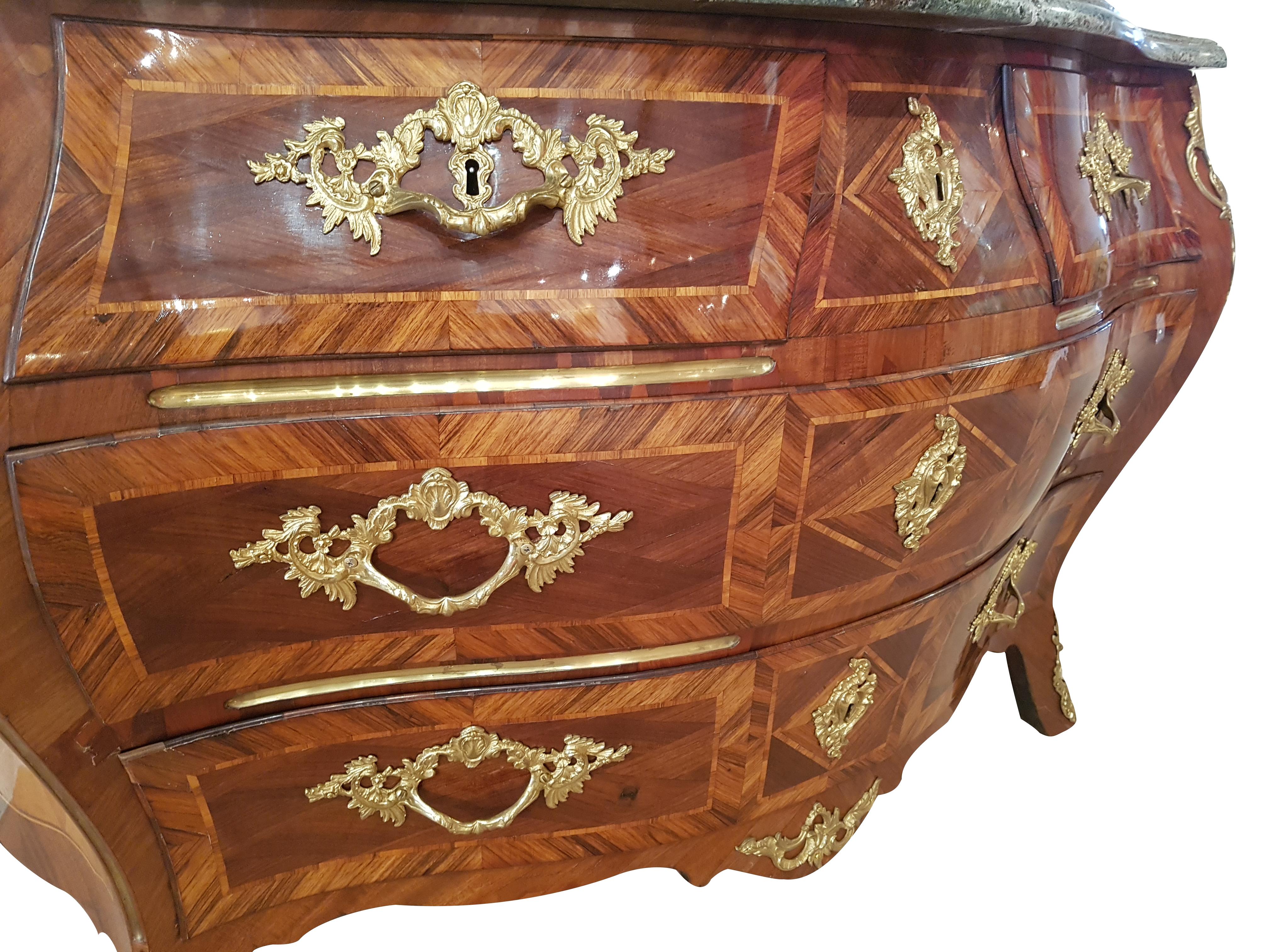 18th Century Original Rococo Commode with Marble Top For Sale