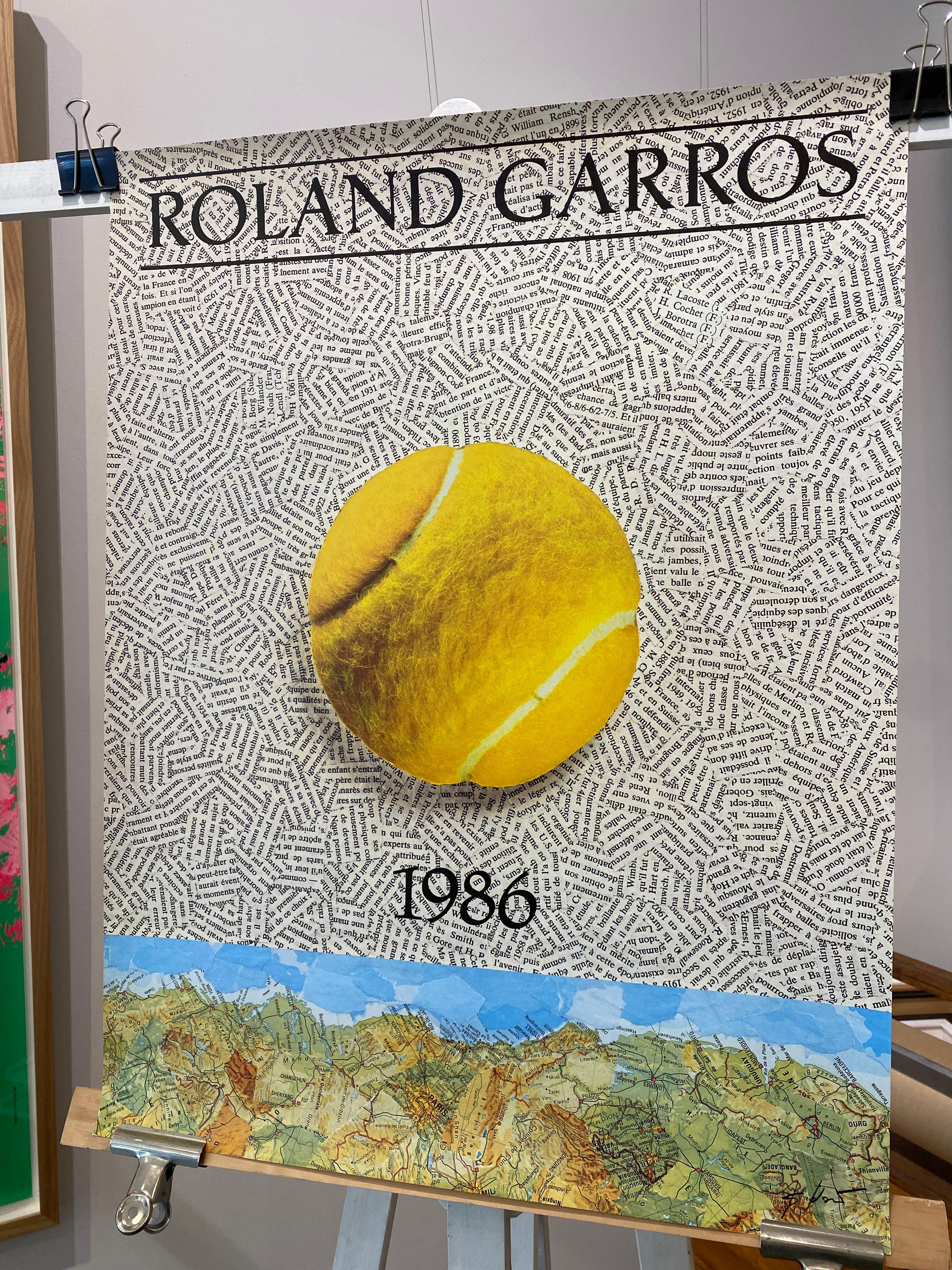 French Original 'ROLAND GARROS' 1986 Tennis Tournament Poster by Jiri Kolar For Sale