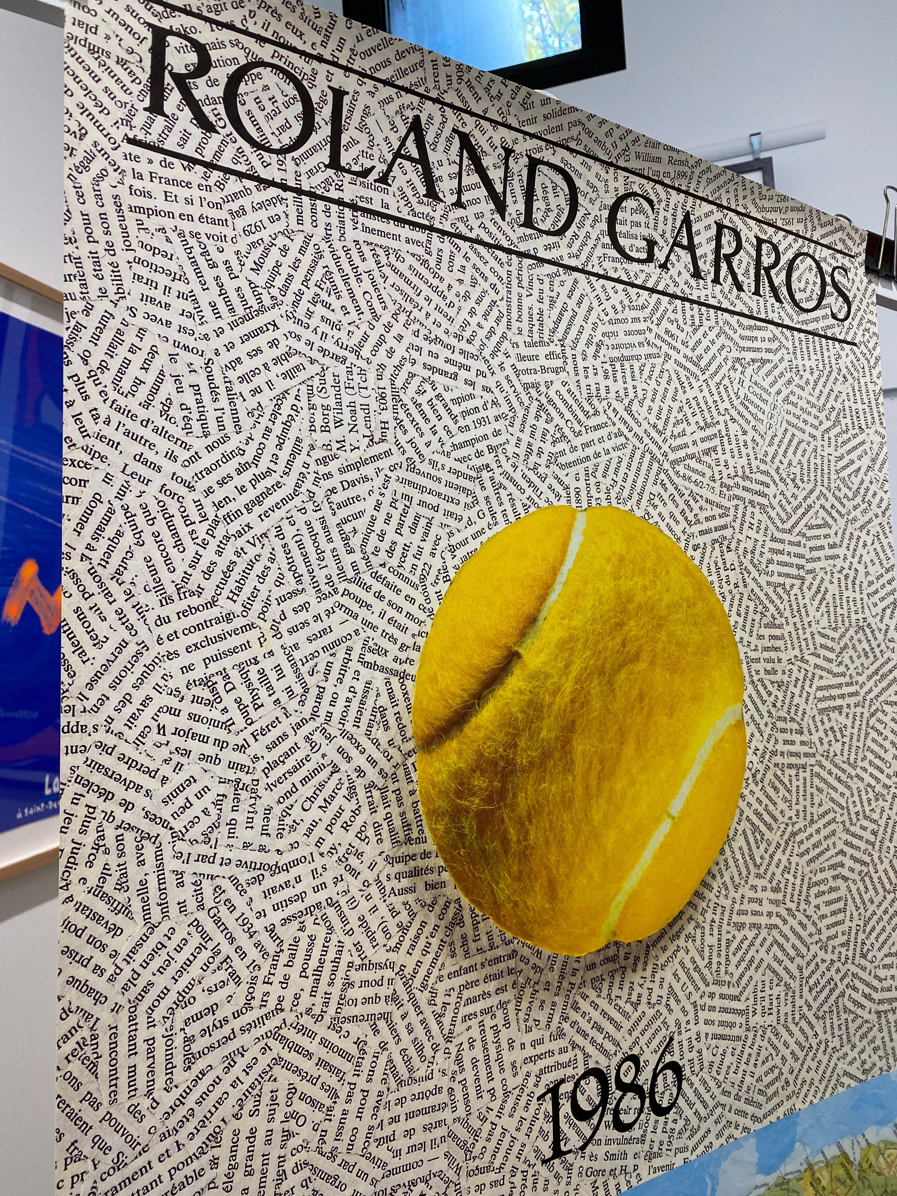 Late 20th Century Original 'ROLAND GARROS' 1986 Tennis Tournament Poster by Jiri Kolar For Sale