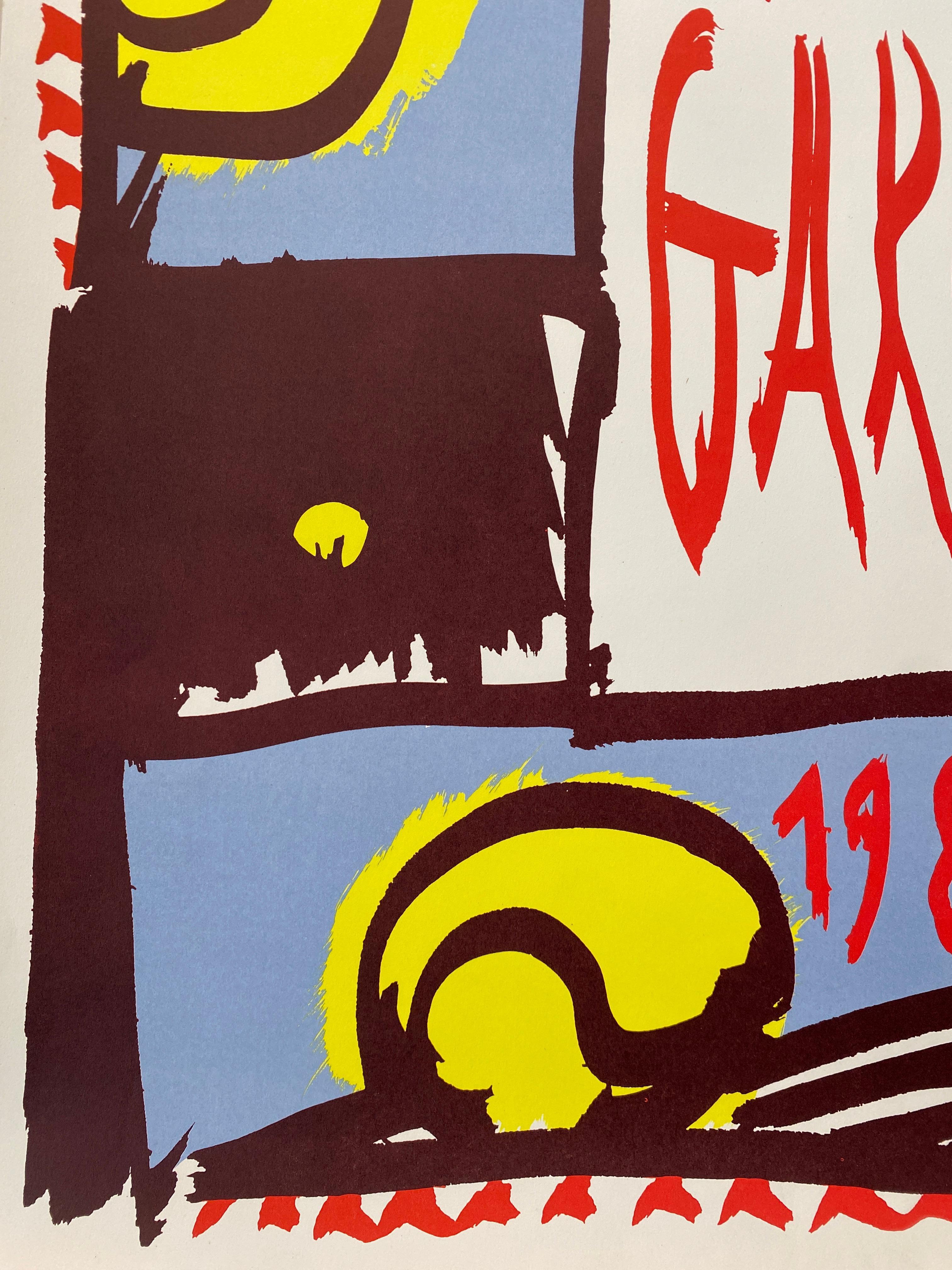 Late 20th Century Original 'ROLAND GARROS' 1988 Tennis Tournament Poster by  Pierre Alechinsky For Sale