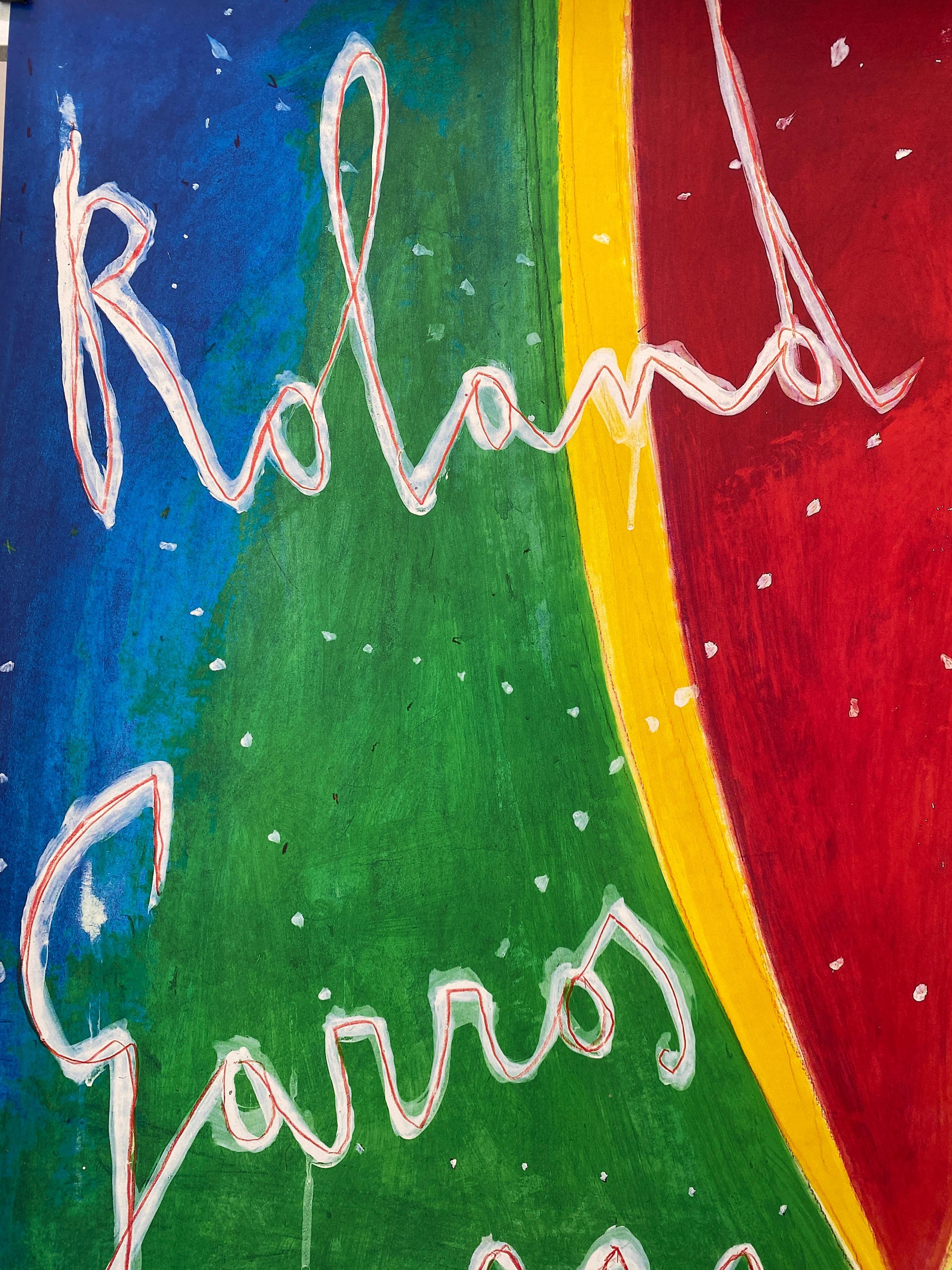 Original 'ROLAND GARROS' 1989 Tennis Tournament Poster by Nicola De Maria In Good Condition For Sale In Melbourne, Victoria