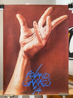Affiche originale du tournoi de tennis 'ROLAND GARROS' 1994 par Ernest Pignon-Ernest
