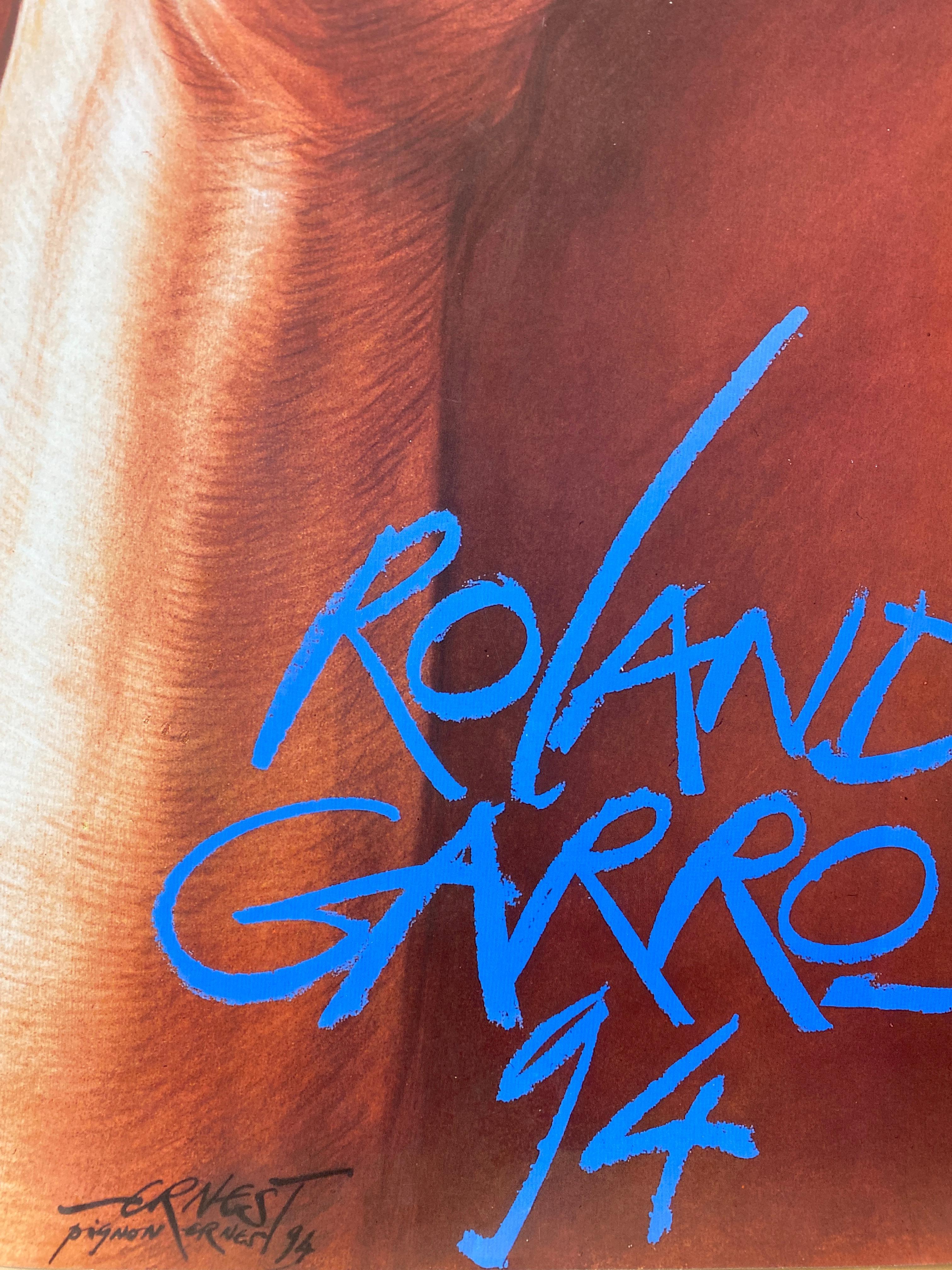 Modern Original 'ROLAND GARROS' 1994 Tennis Tournament Poster by Ernest Pignon-Ernest For Sale