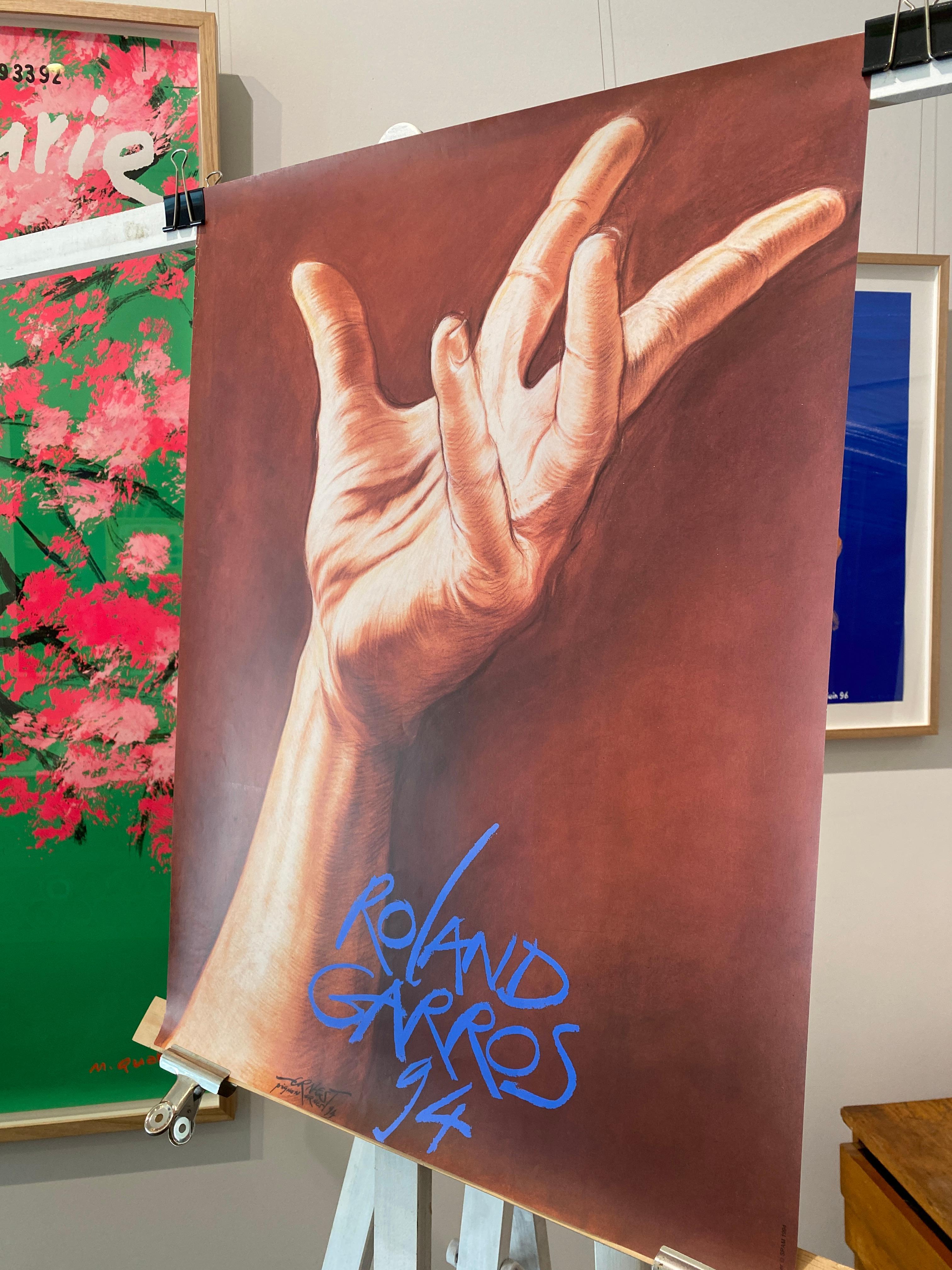 Original 'ROLAND GARROS' 1994 Tennis Tournament Poster by Ernest Pignon-Ernest In Good Condition For Sale In Melbourne, Victoria
