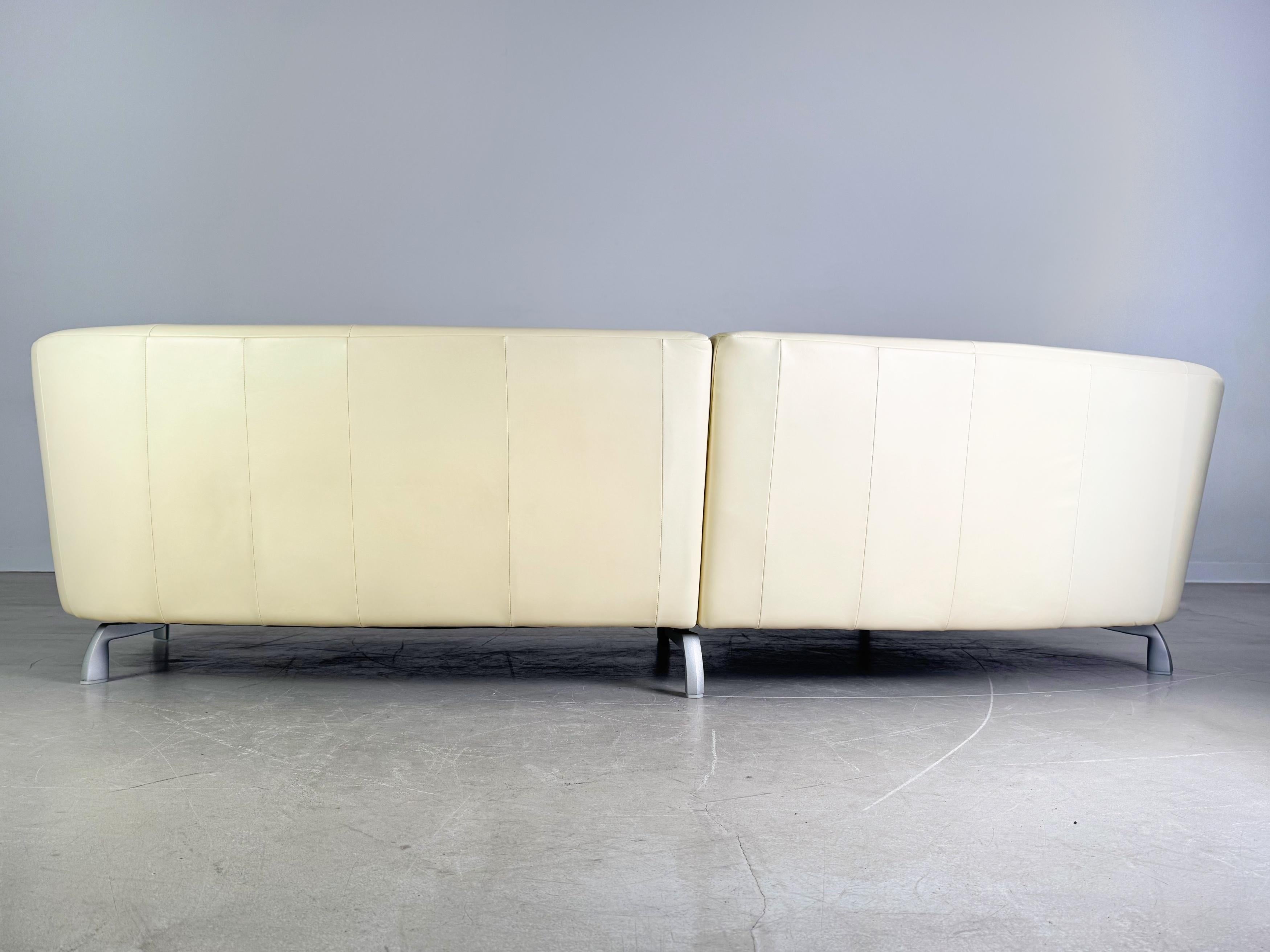 Rolf Benz Ecksofa Couch Onda Leder hell Design canapé original en vente 3