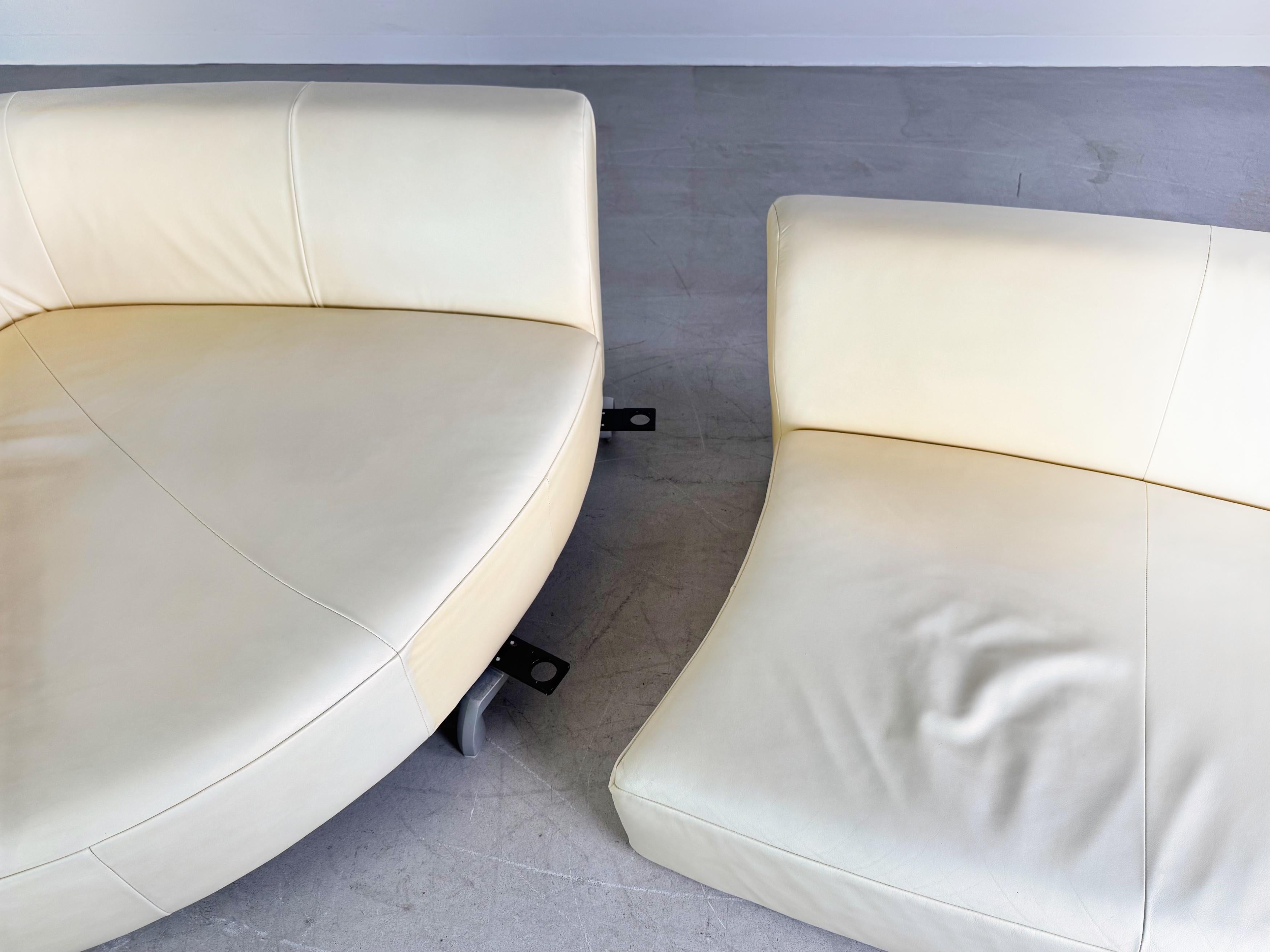 Rolf Benz Ecksofa Couch Onda Leder hell Design canapé original en vente 4