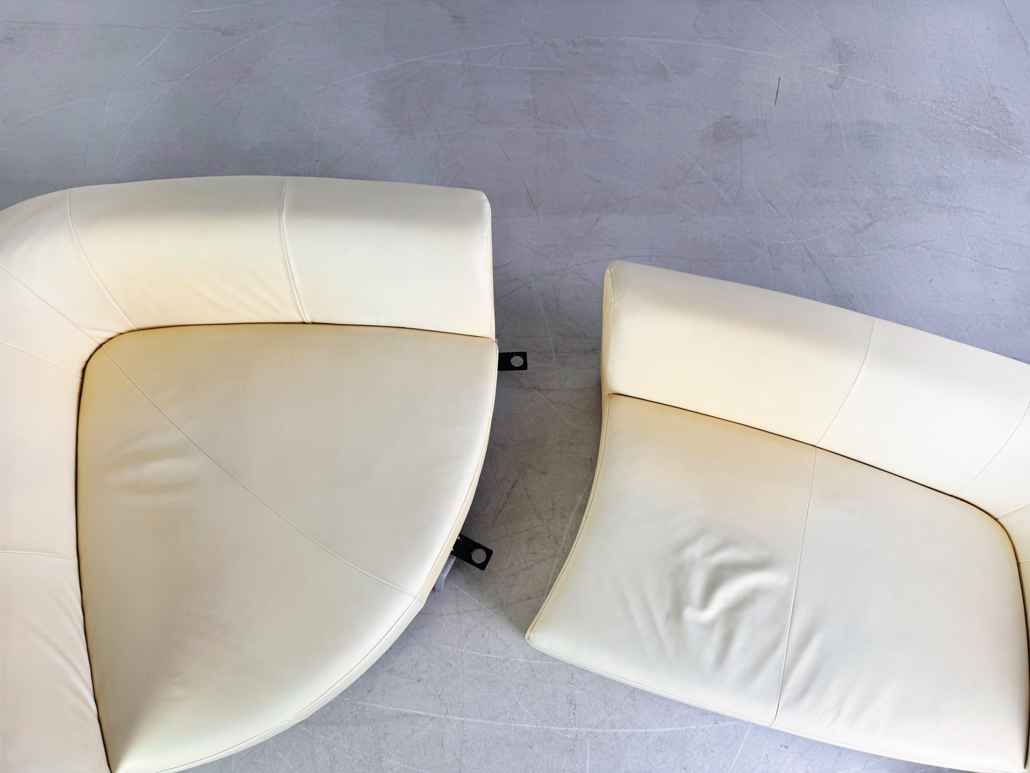 Rolf Benz Ecksofa Couch Onda Leder hell Design canapé original en vente 5
