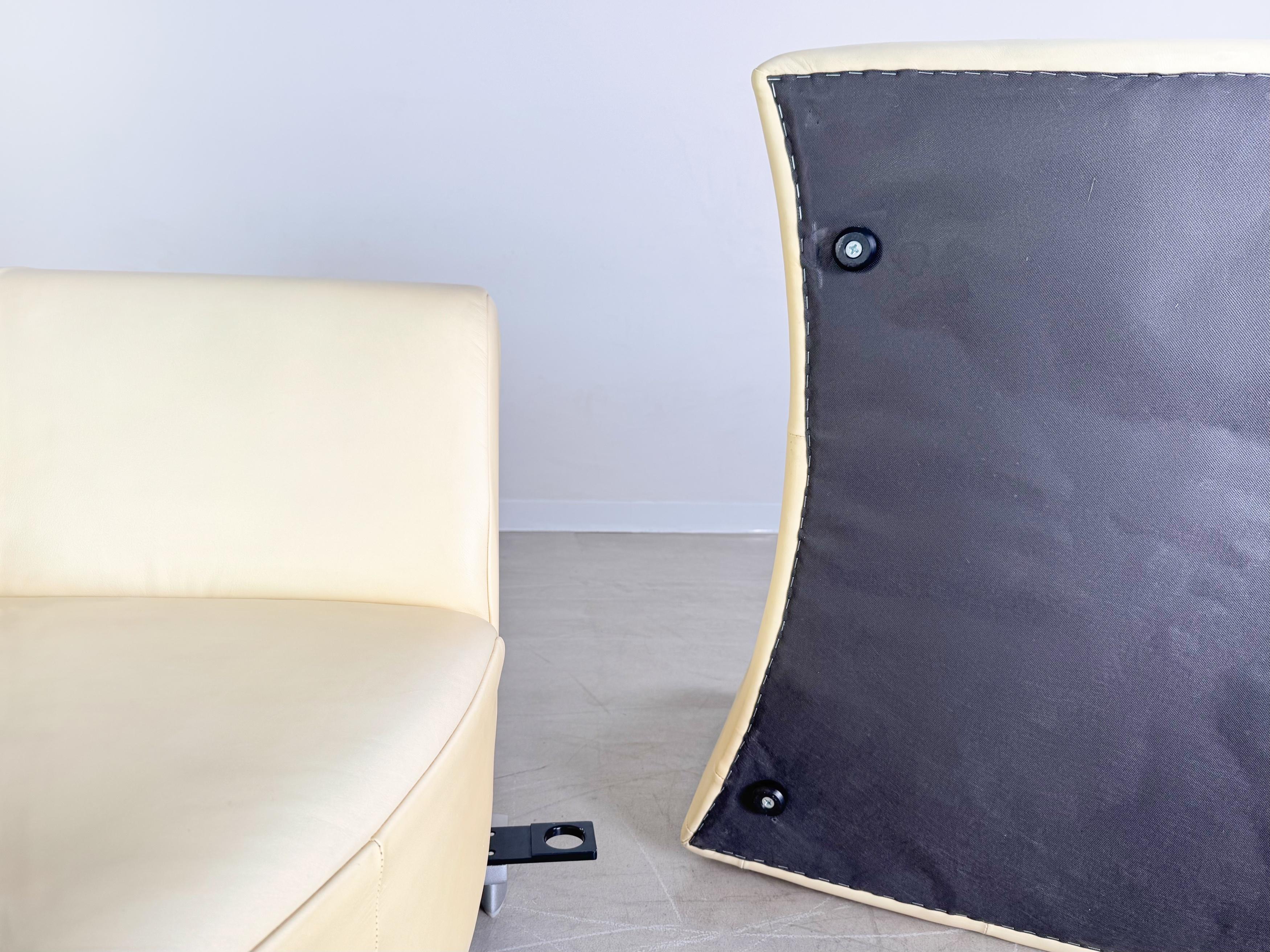 Rolf Benz Ecksofa Couch Onda Leder hell Design canapé original en vente 6