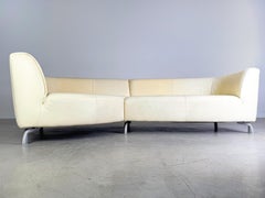 Original Rolf Benz Ecksofa Couch Onda Leder hell Design Sofa