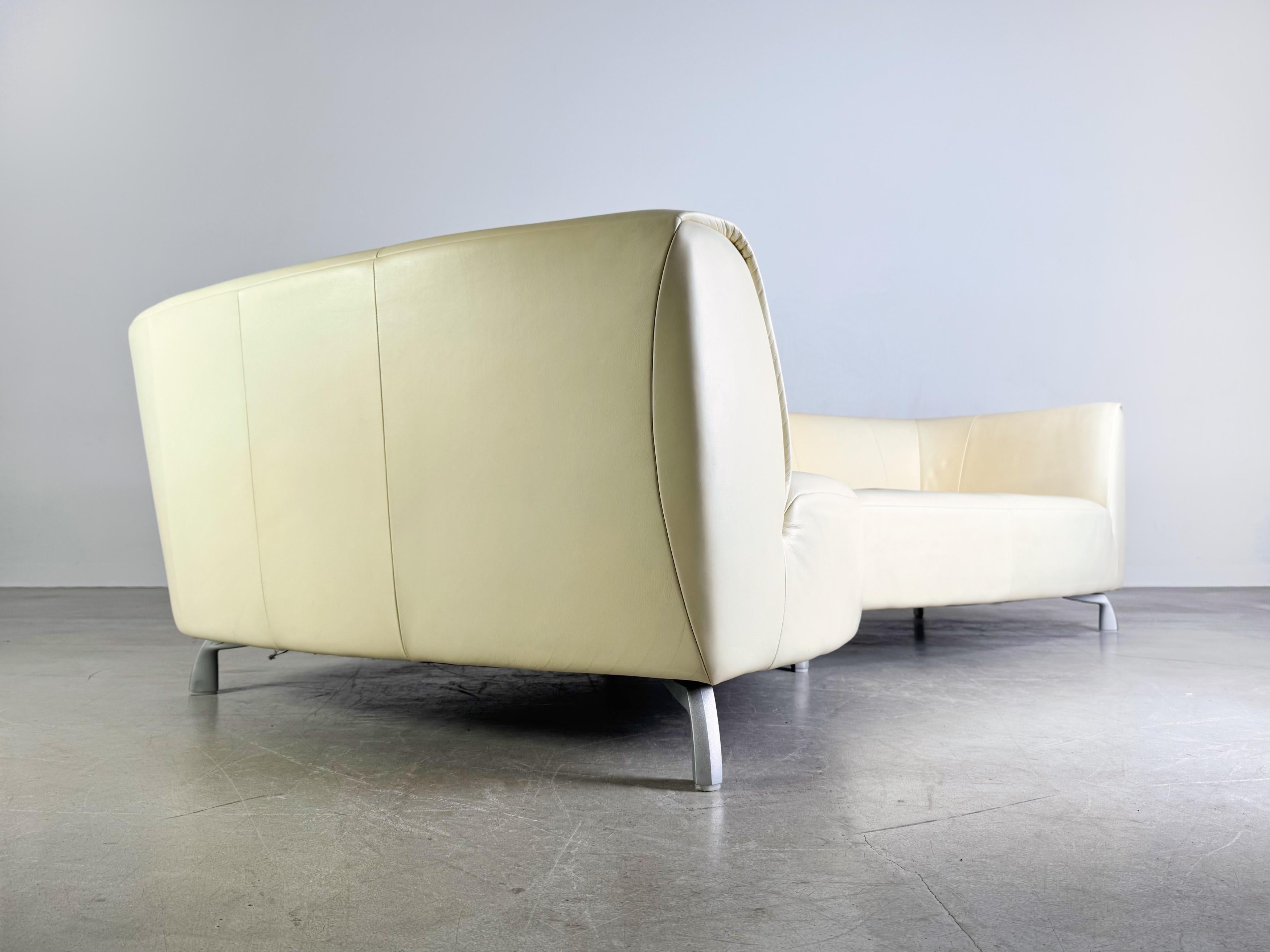Rolf Benz Ecksofa Couch Onda Leder hell Design canapé original Bon état - En vente à Berlin, DE