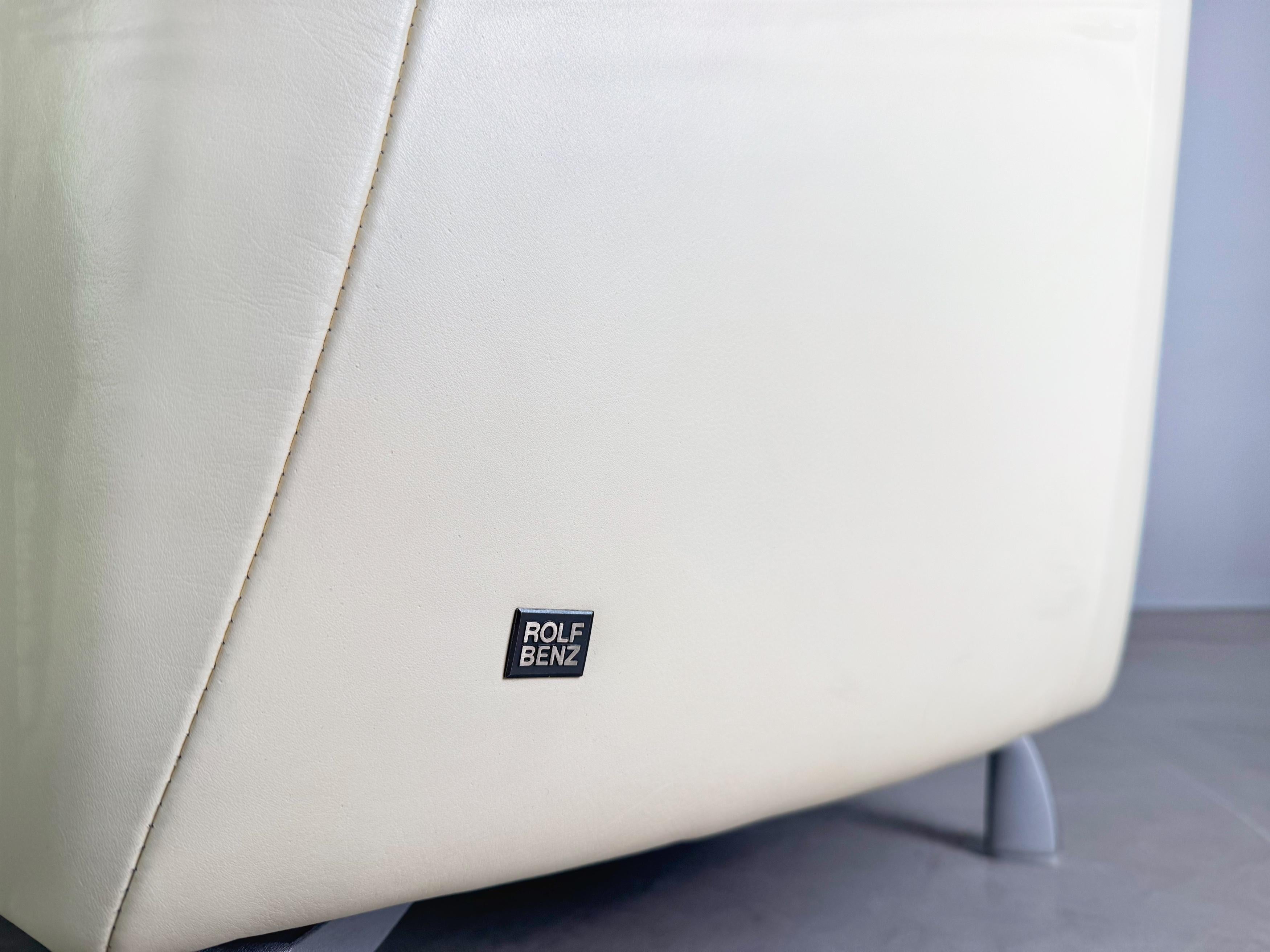 XXIe siècle et contemporain Rolf Benz Ecksofa Couch Onda Leder hell Design canapé original en vente