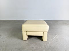 Original Rolf Benz Fußhocker Ego G Leder beige Pouf Ottomane