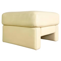 Original Rolf Benz Fußhocker Ego G Leder beige Pouf Ottomane