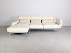 Original Rolf Benz Plura Ecksofa Leder hell beige Design creme