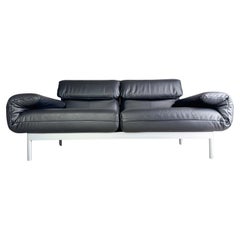 Original Rolf Benz Plura Sofa Couch Leder schwarz Design Zweisitzer