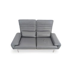 Original Rolf Benz Plura Sofa Design Couch Leder Zweisitzer grau