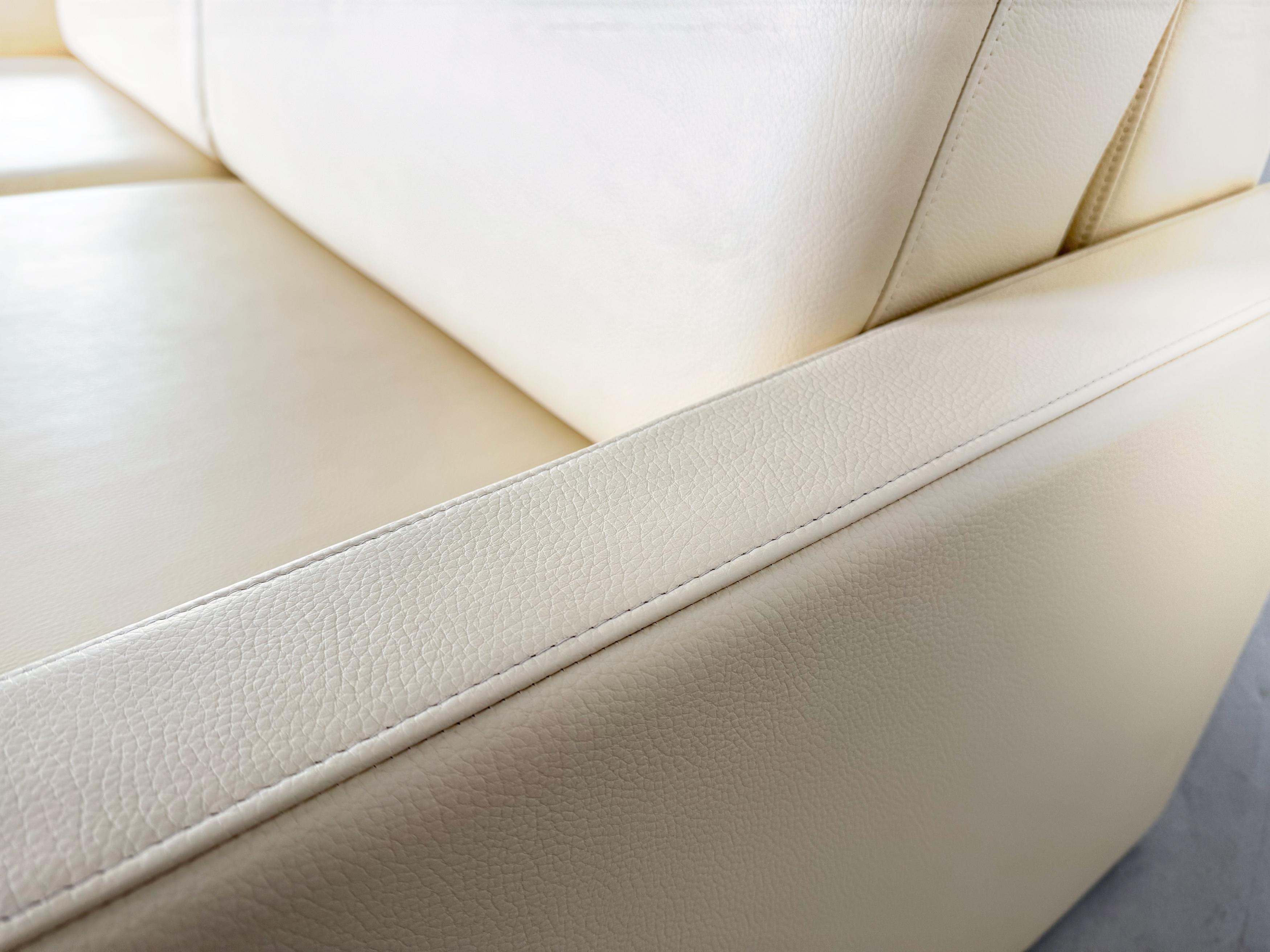 Original Rolf Benz Sofa Ego G Leder beige Zweisitzer Couch For Sale 3