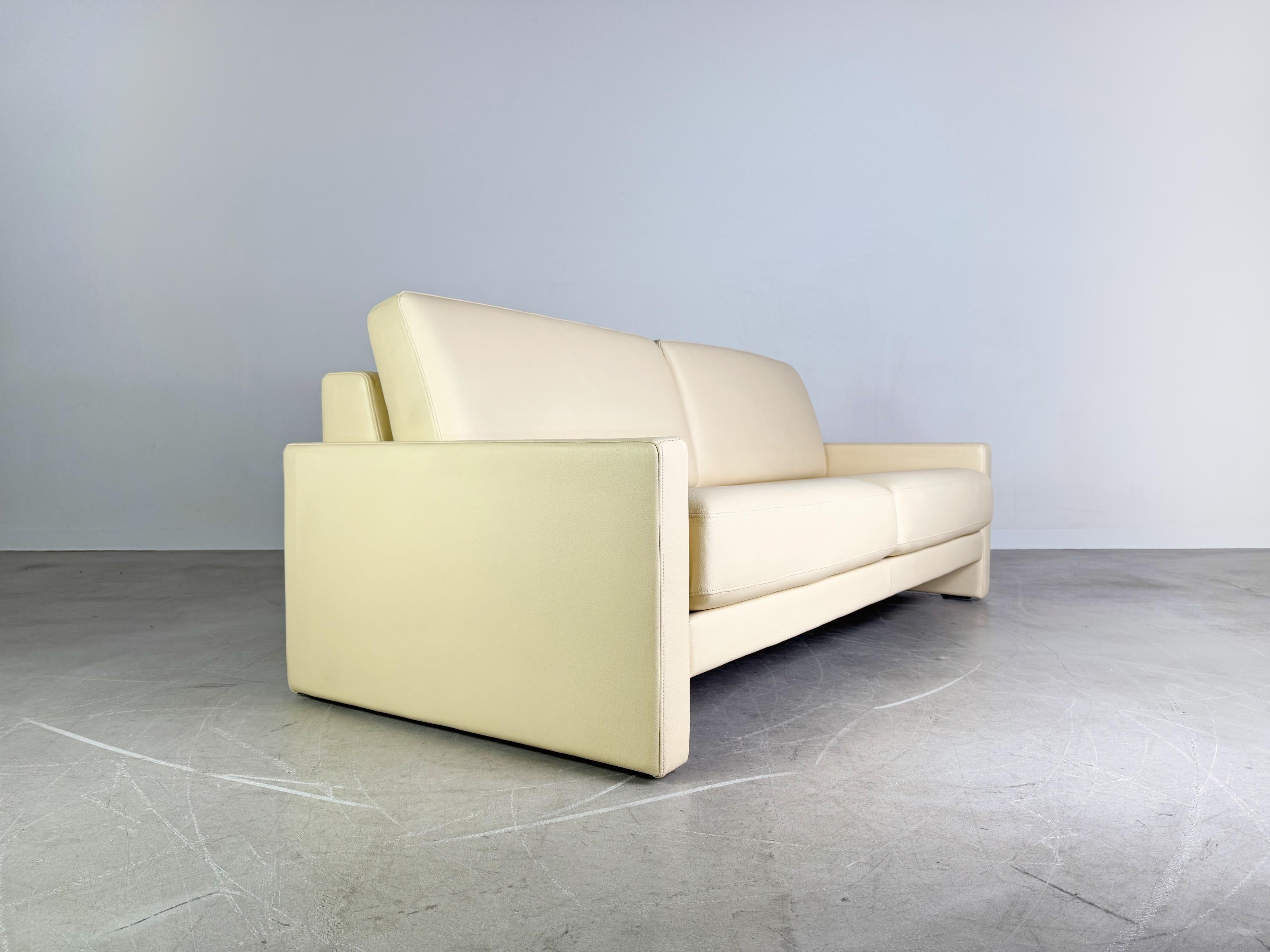 Leather Original Rolf Benz Sofa Ego G Leder beige Zweisitzer Couch For Sale