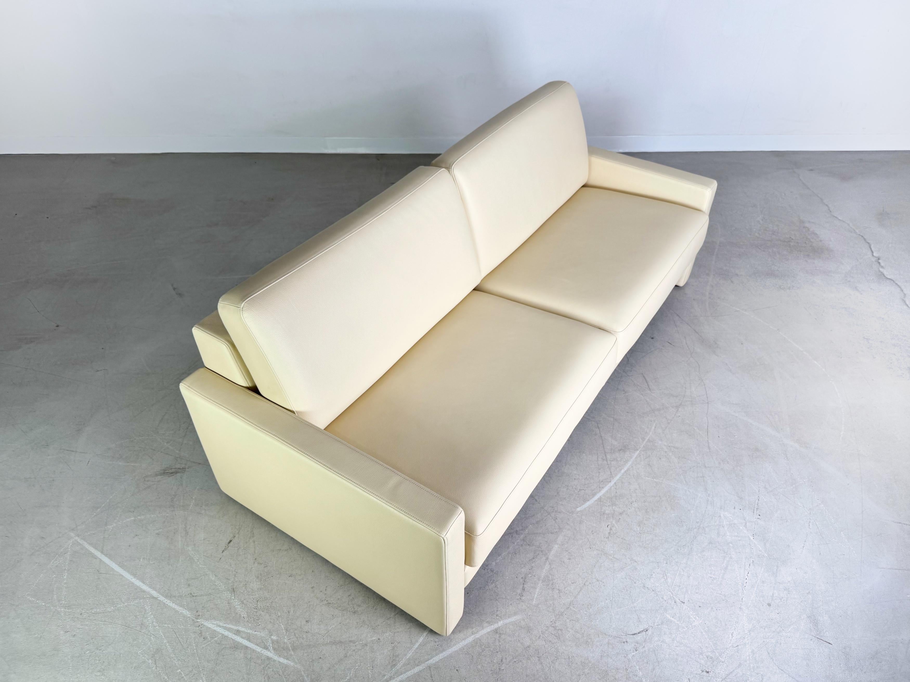 Original Rolf Benz Sofa Ego G Leder beige Zweisitzer Couch For Sale 1