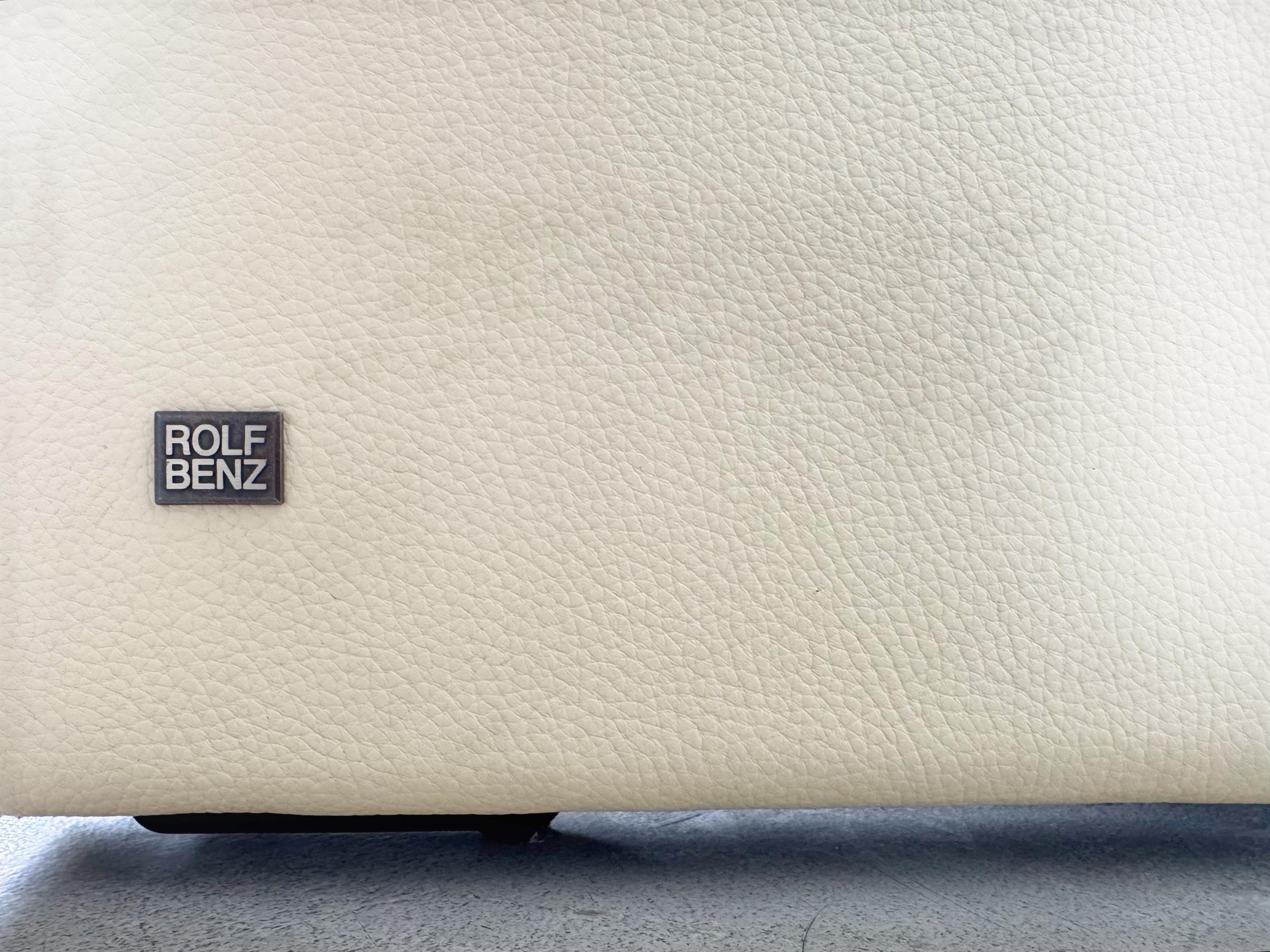 Original Rolf Benz Sofa Ego G Leder beige Zweisitzer Couch For Sale 2