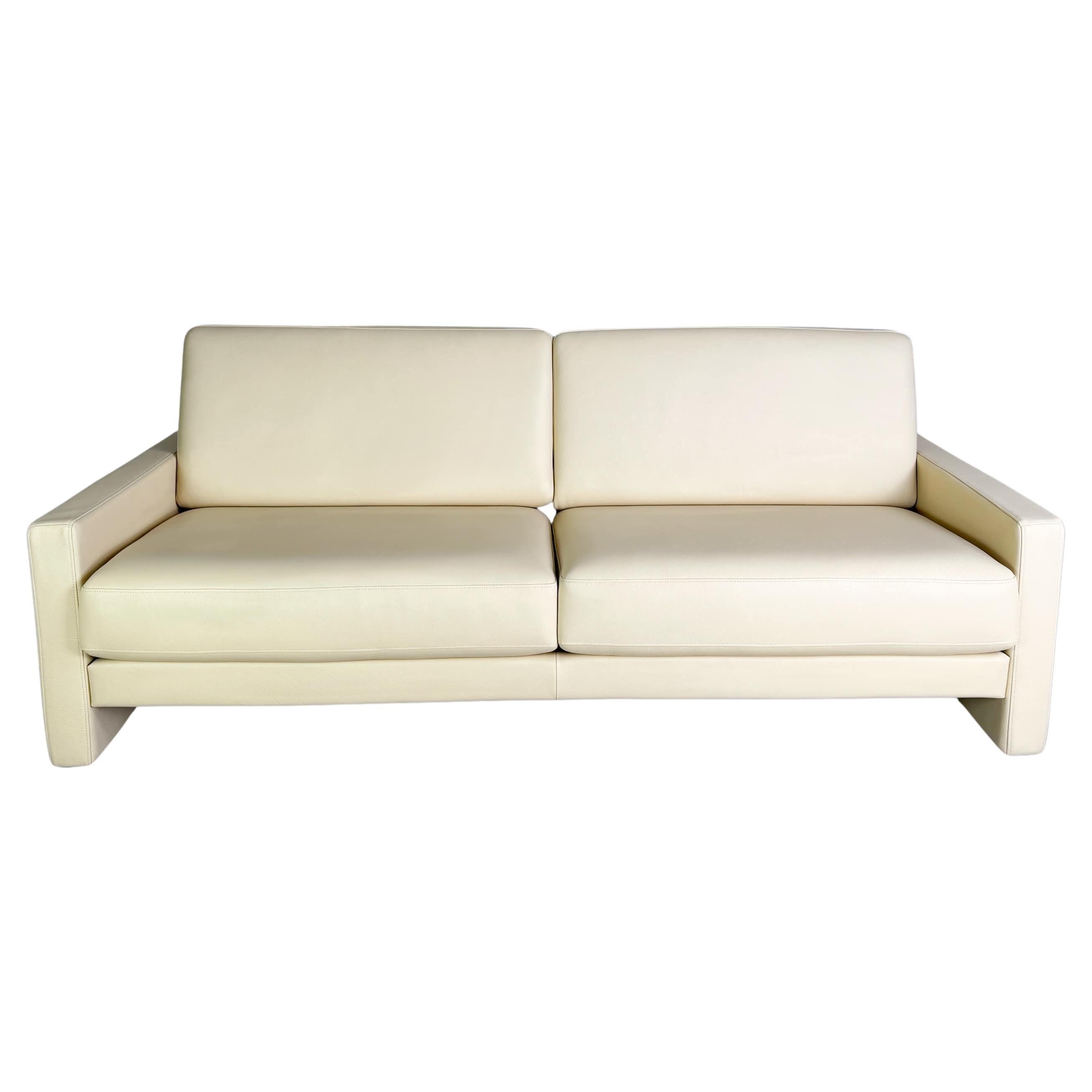 Original Rolf Benz Sofa Ego G Leder beige Zweisitzer Couch