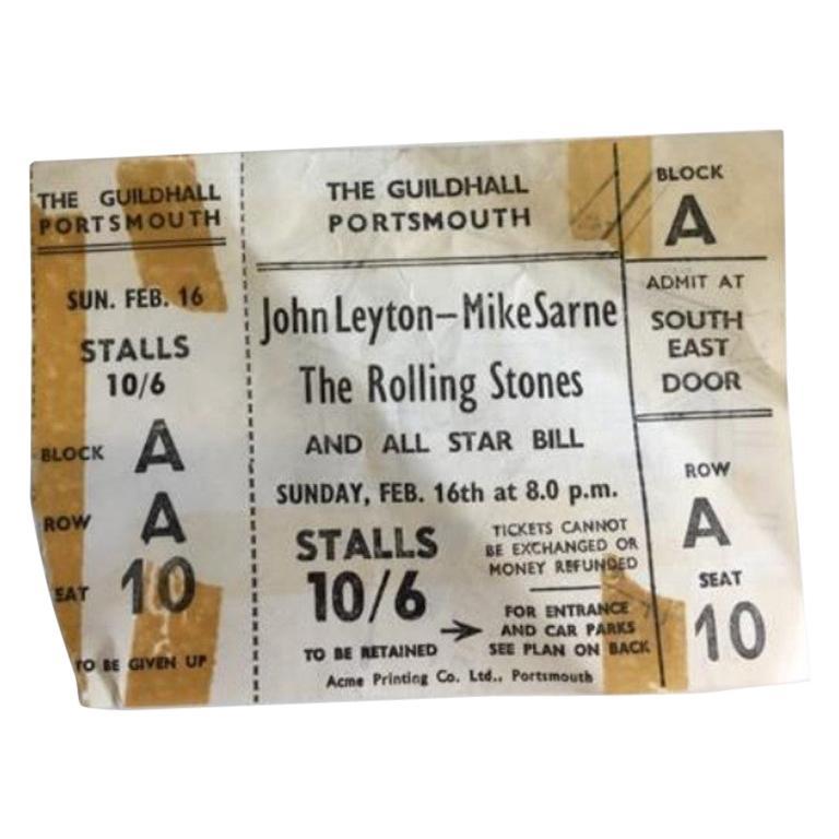 Paper Original Rolling Stones 1964 Concert Ticket