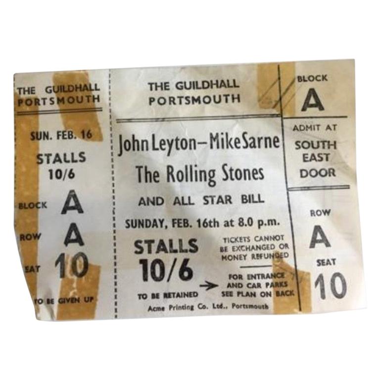 Original Rolling Stones 1964 Concert Ticket at 1stDibs