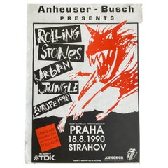 Vintage Original Rolling Stones Concert Poster, Prague / 1990