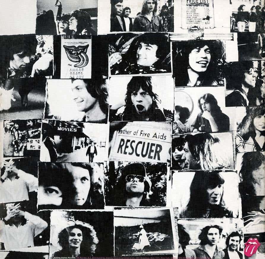 Vintage original Rolling Stones Exile on Main Street vinyl first pressing, 1972, two vinyl records featuring photography by Robert Frank

Cover: Good to very good overall vintage condition; inserts and both records are all in very good vintage