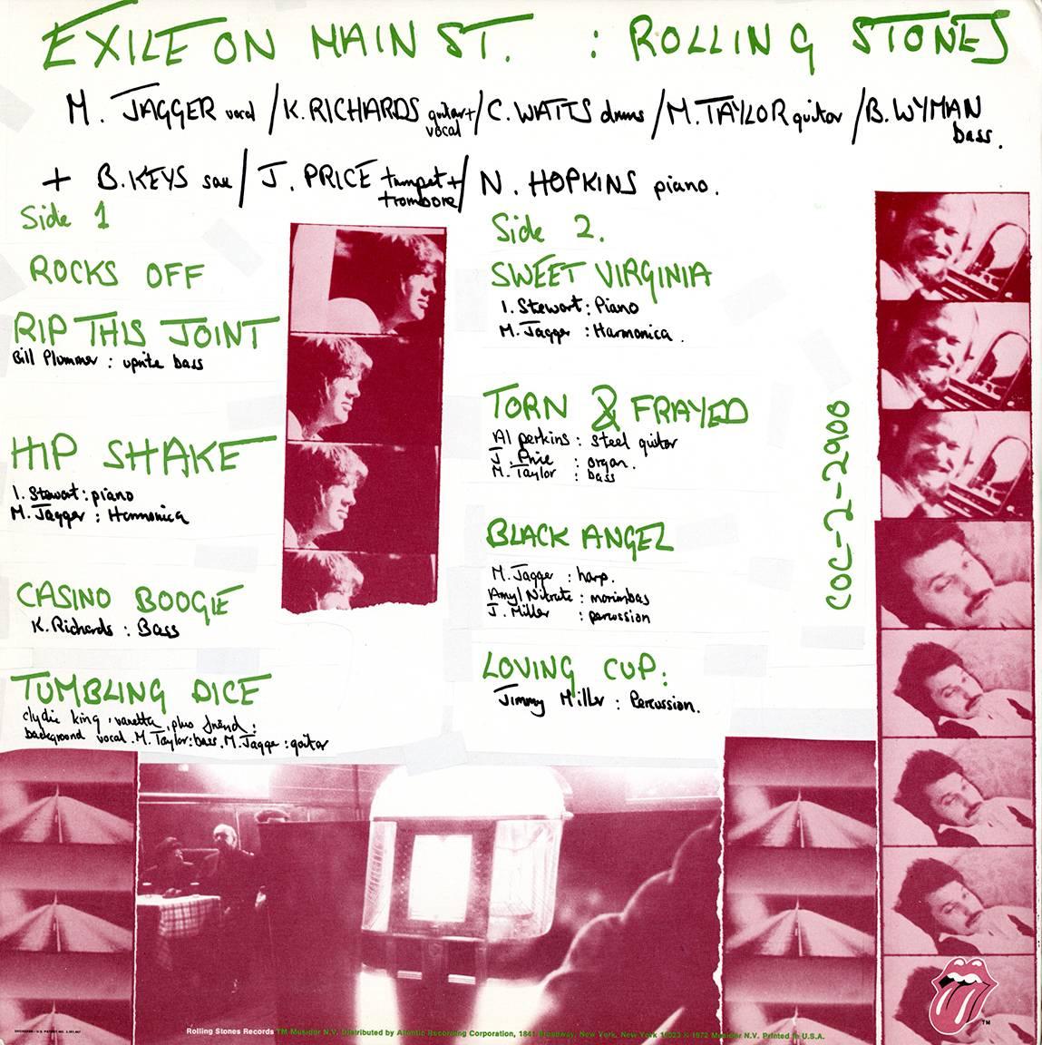 Paper Original Rolling Stones Exile on Main Street Vinyl Record 'First Pressing'