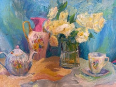 Original Romantic Still Life Painting in Gorgeous Pastel Colors