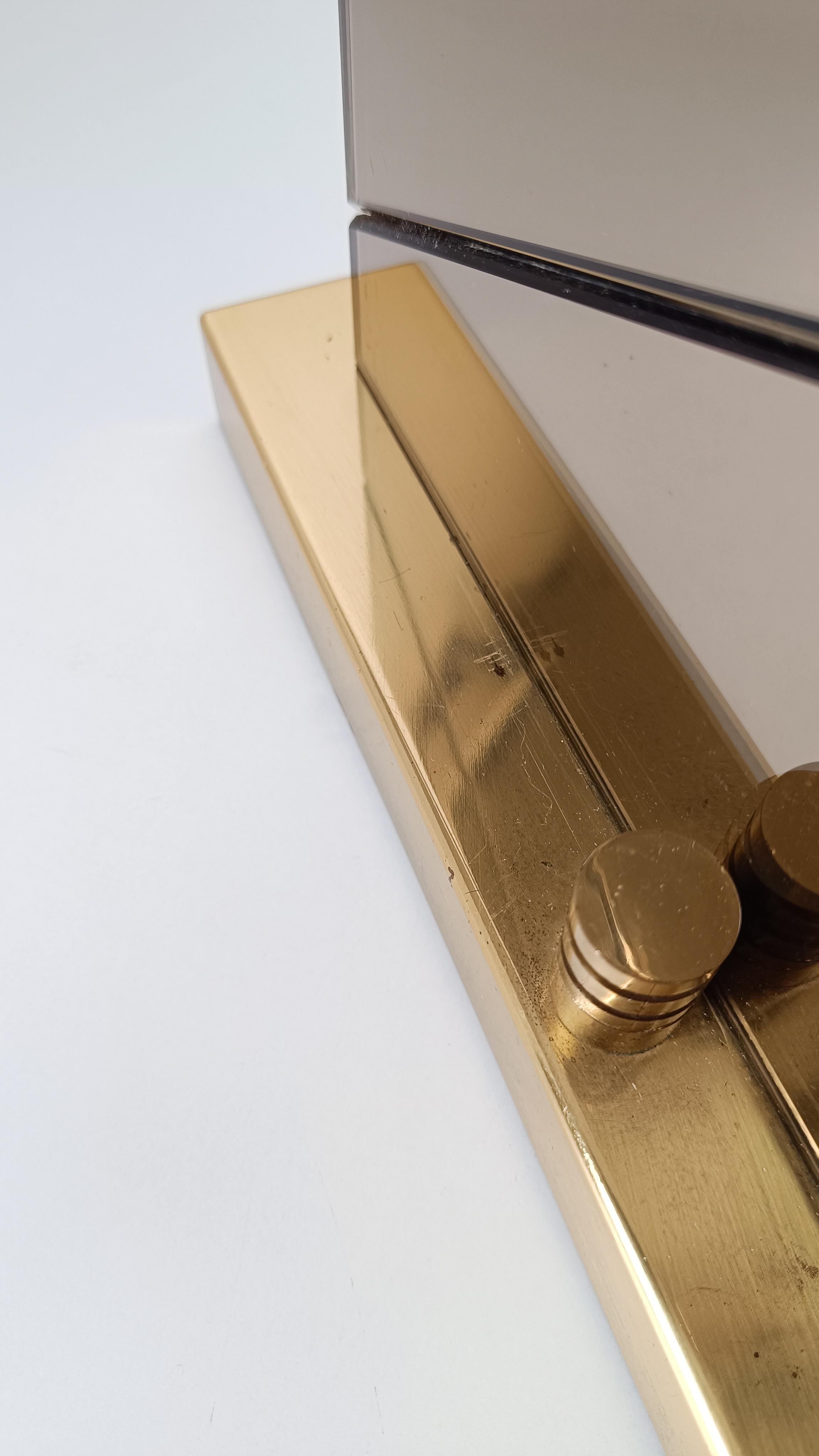 Lampada da tavolo Romeo Rega originale in ottone e specchio molato Italia anni '70 in vendita 10
