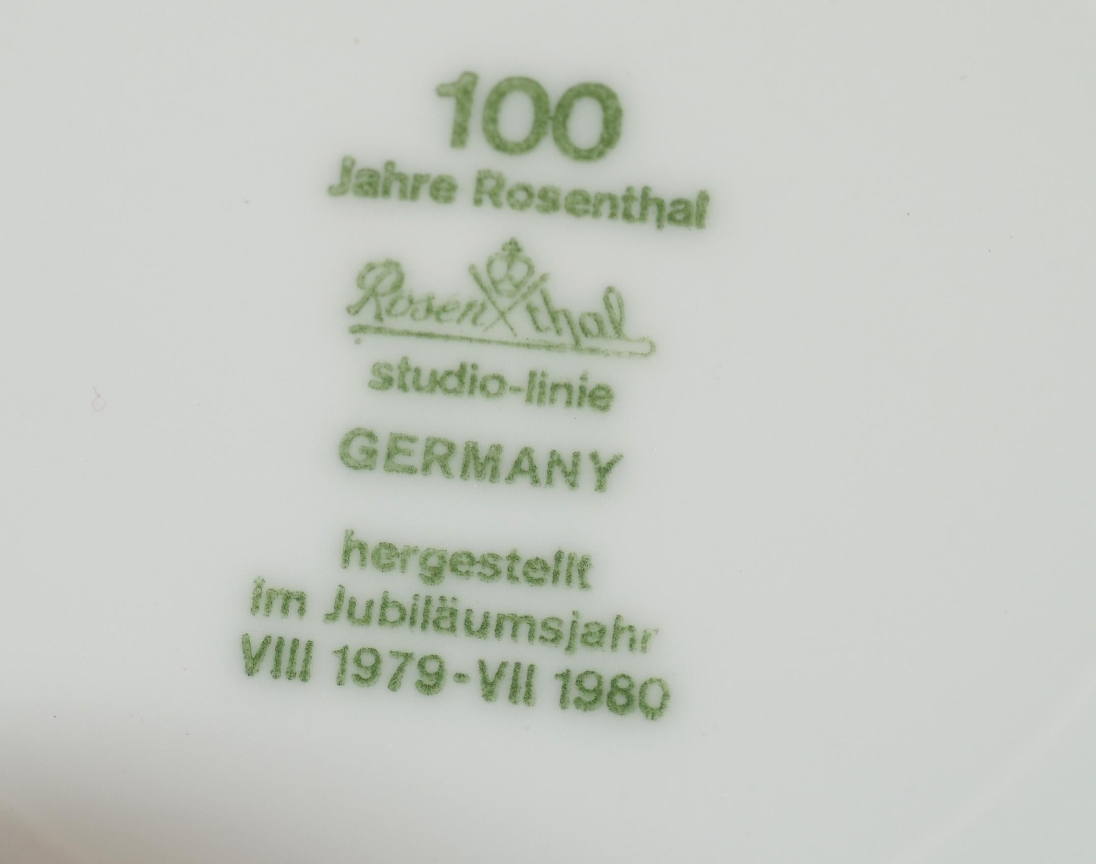 Original Blumenteller aus Rosenthal-Porzellan Studio-Linie Deutschland von Wolfgang Bauer im Angebot 5