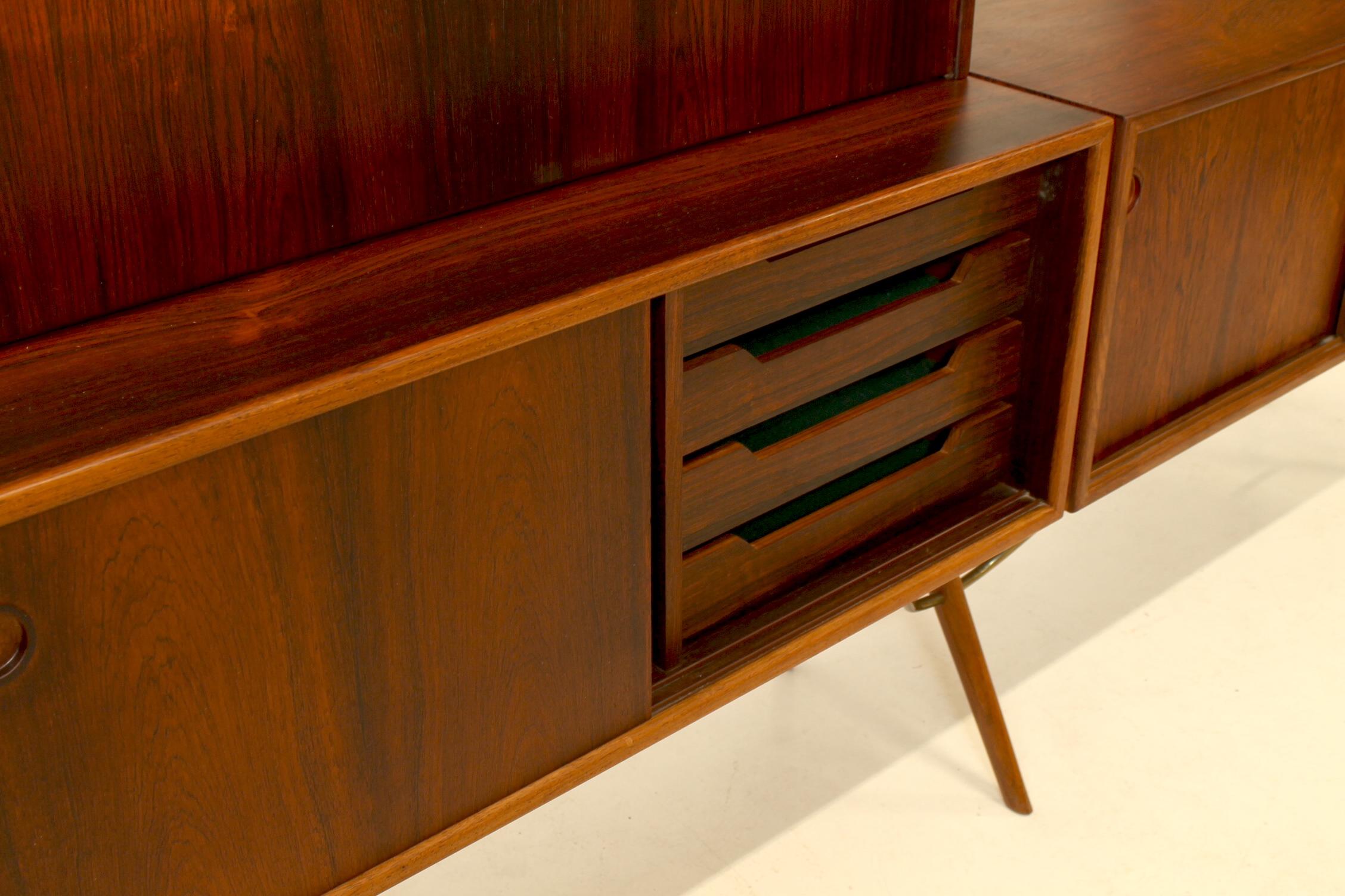 Scandinavian Modern original rosewood bookcase by Kurt Østervig, Denmark.