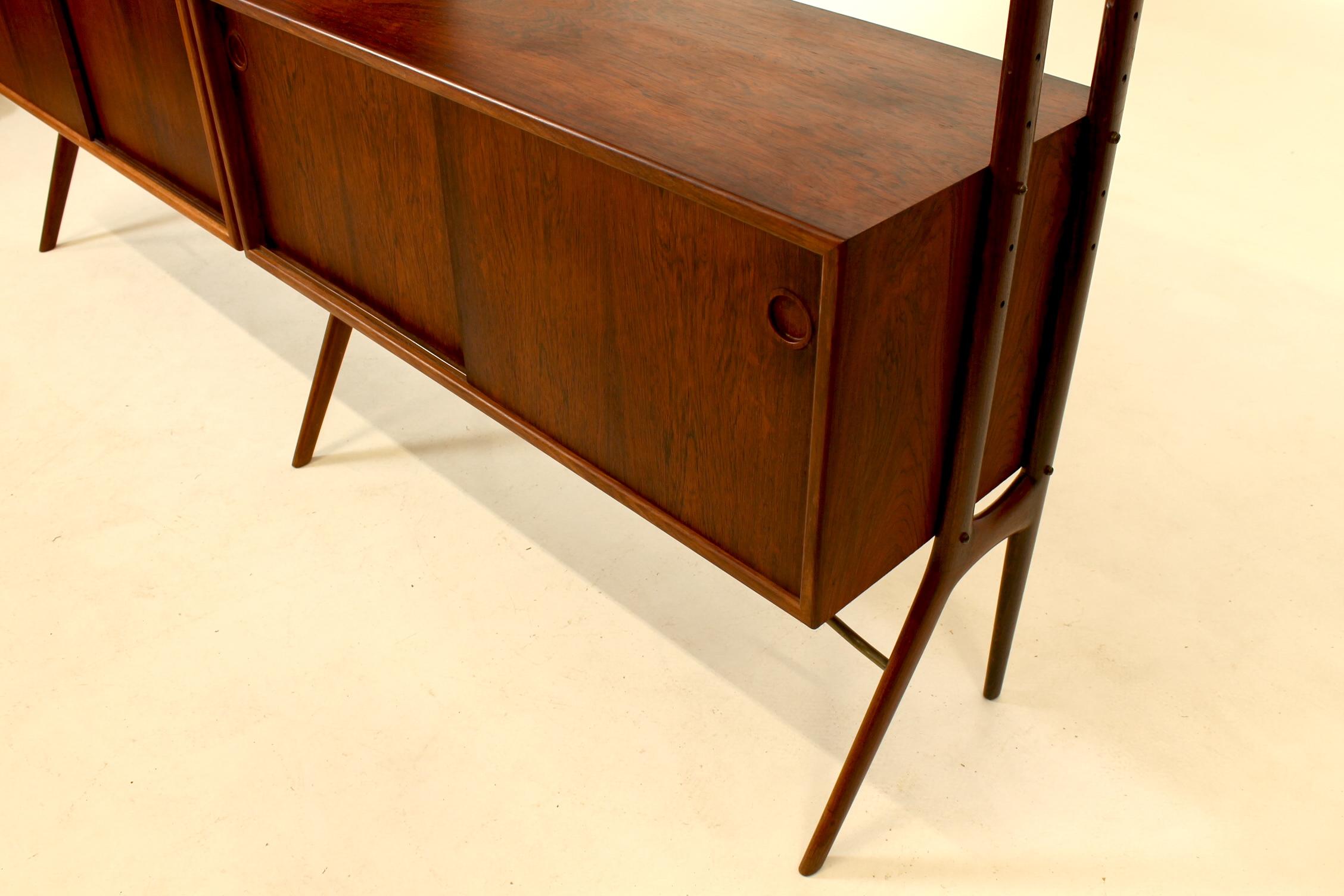 original rosewood bookcase by Kurt Østervig, Denmark. In Excellent Condition In København K, DK